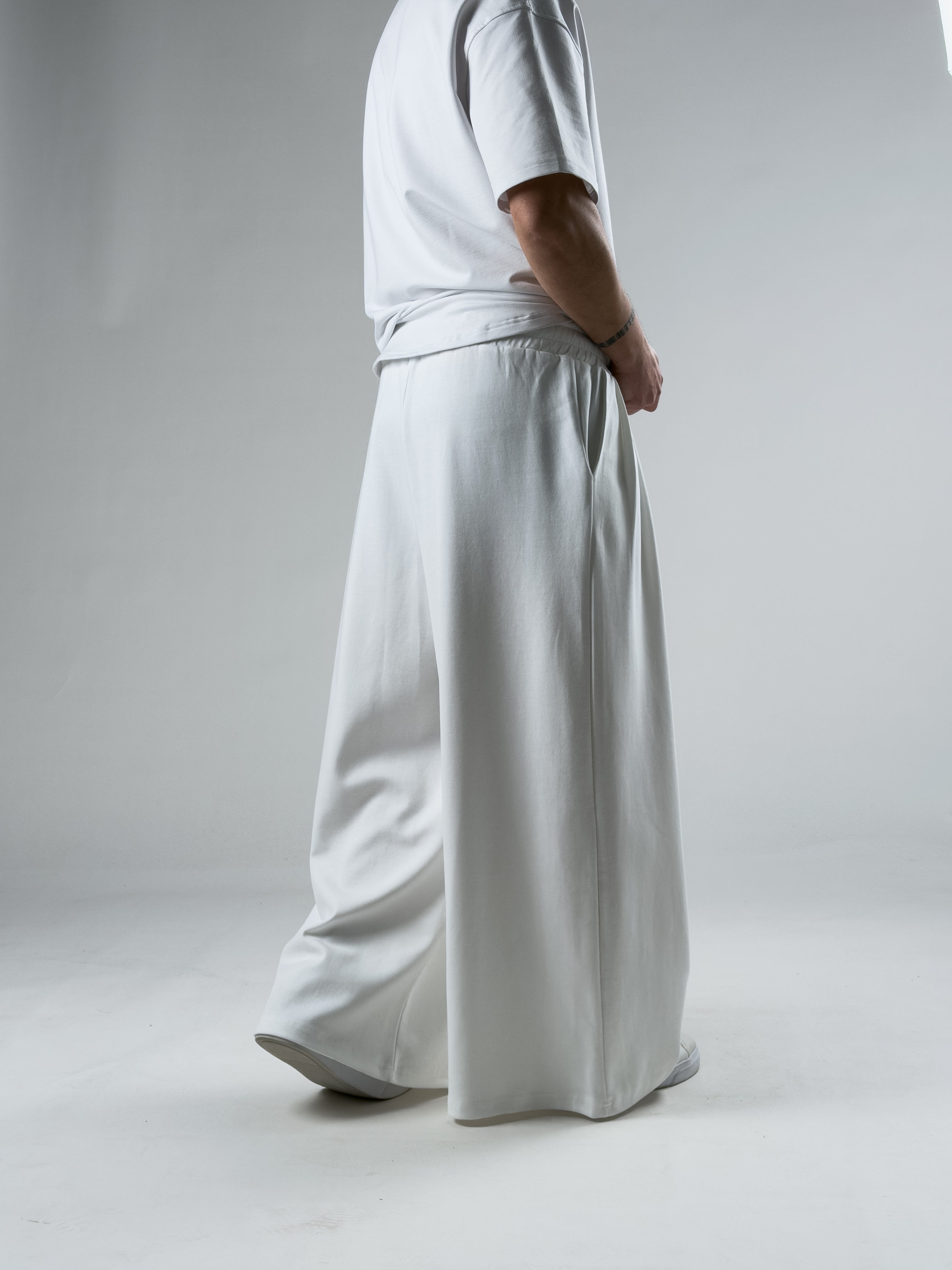 Oversize Samurai Beyaz Erkek Pantolon COC2905
