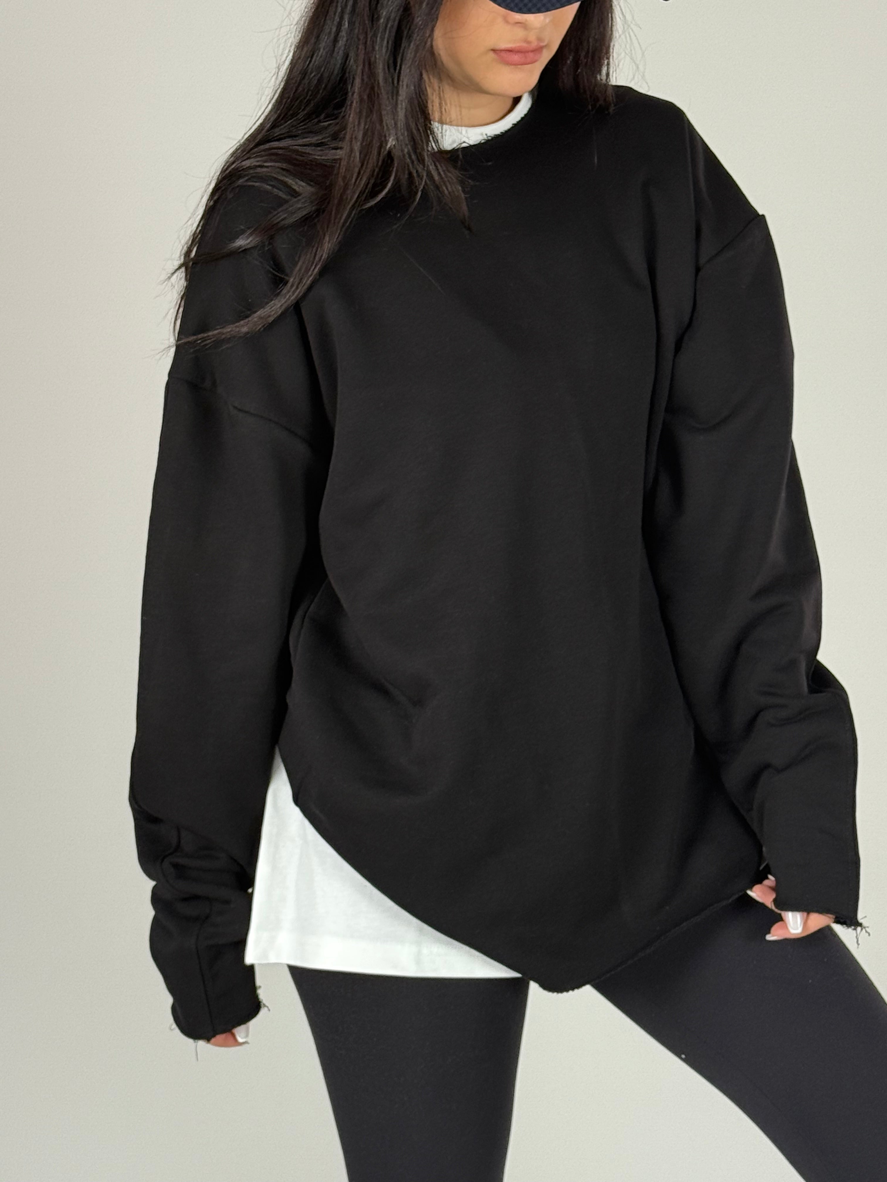 Oversize Siyah Kadın Sweat COC1190
