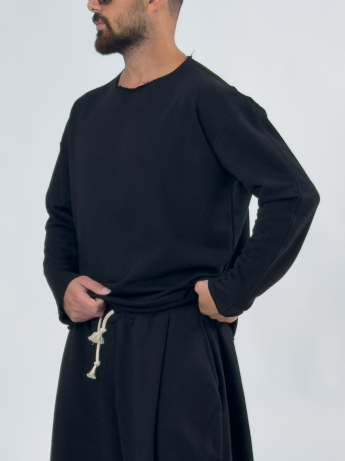 Oversize Siyah Erkek Sweatshirt COC3431