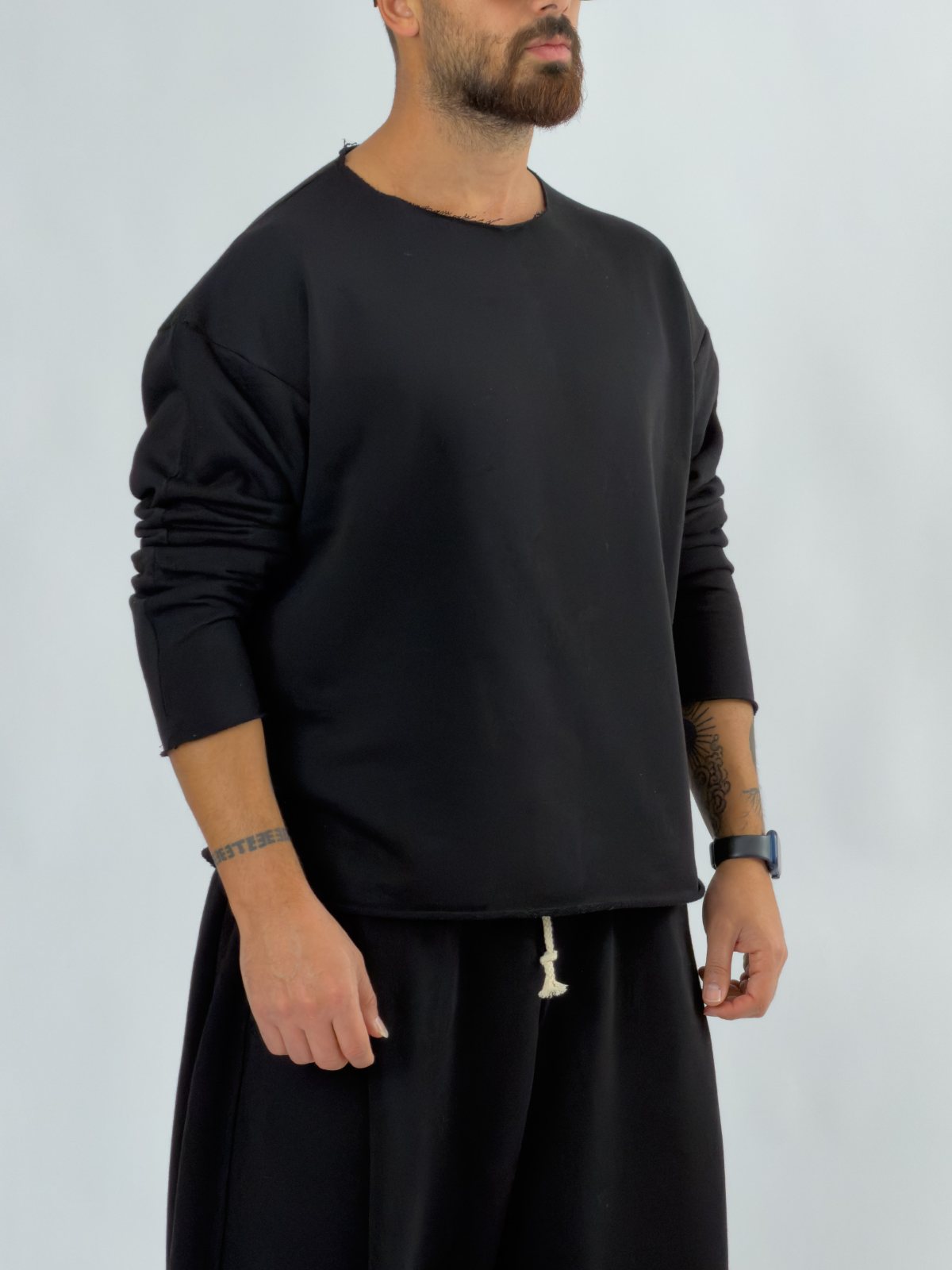 Oversize Siyah Erkek Sweatshirt COC3431