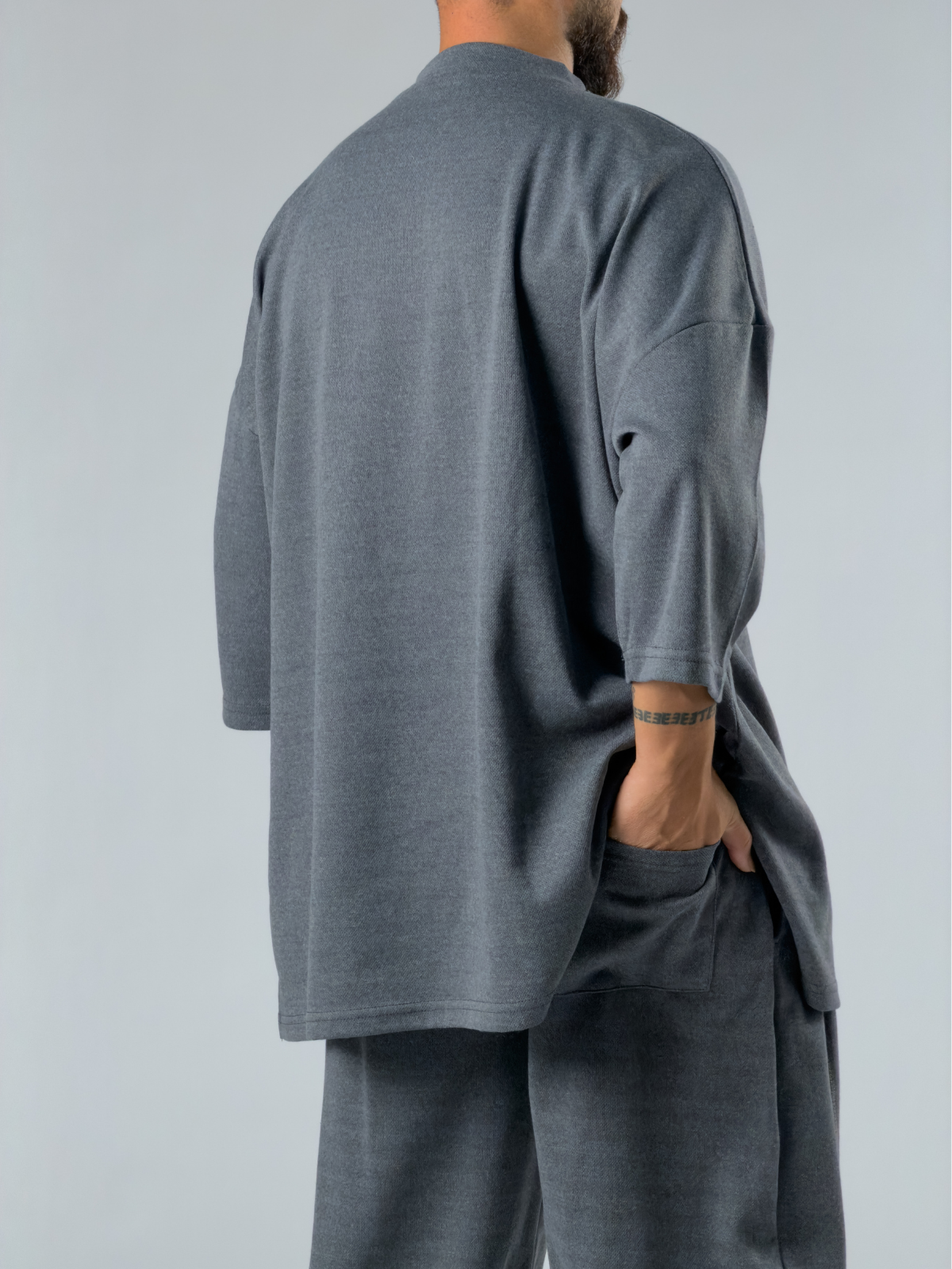 Oversize Tasarım Gri Erkek Sweat COC3388