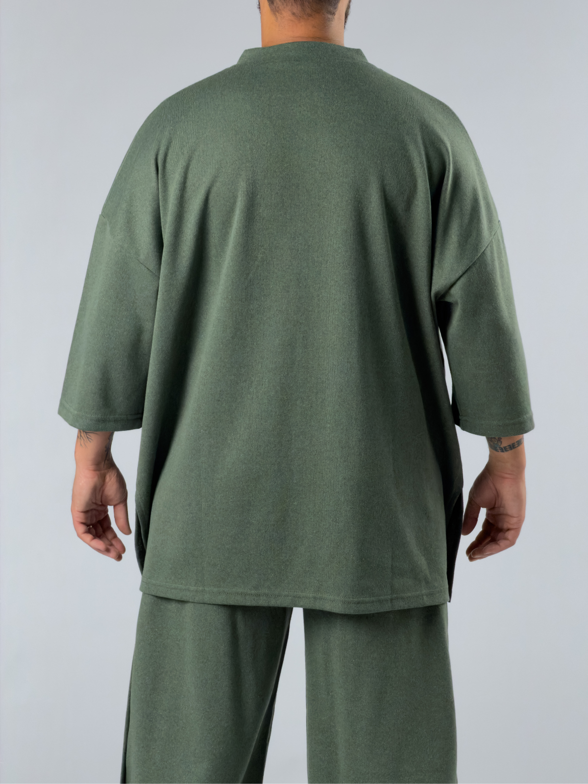 Oversize Tasarım Haki Erkek Sweat COC3390