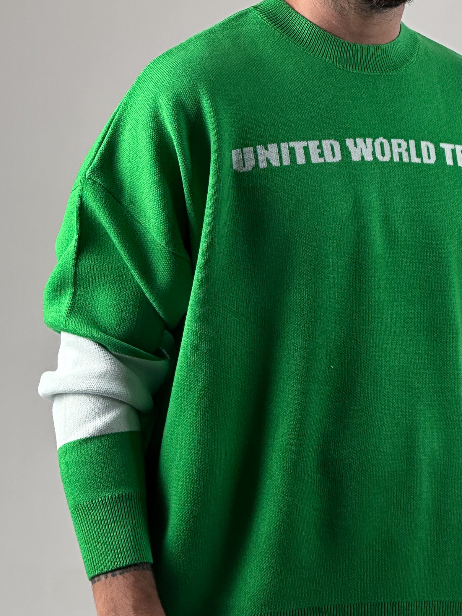 Oversize Yeşil New York Erkek Triko Sweat COC1044