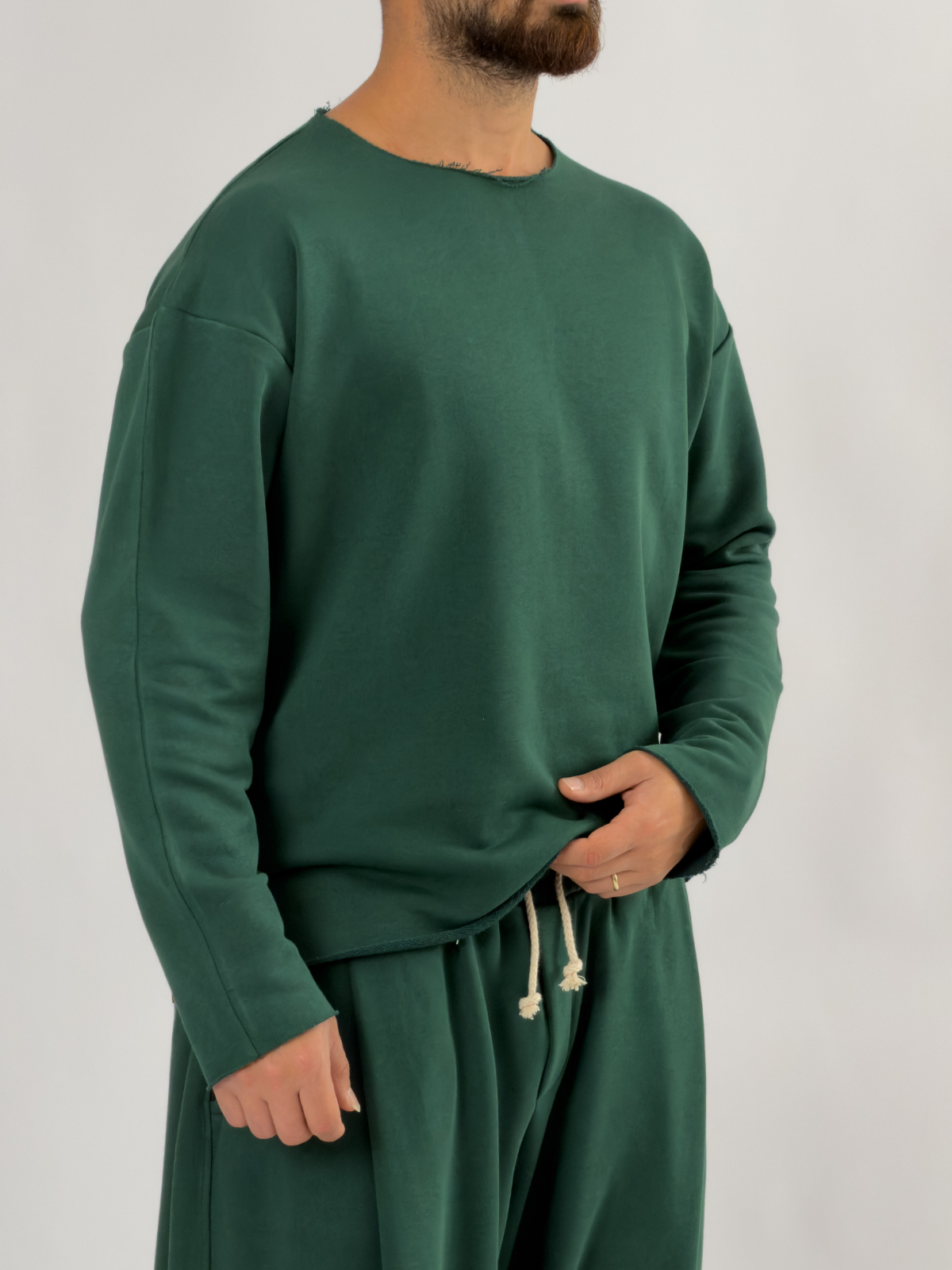 Oversize Yeşil Erkek Sweatshirt COC3435