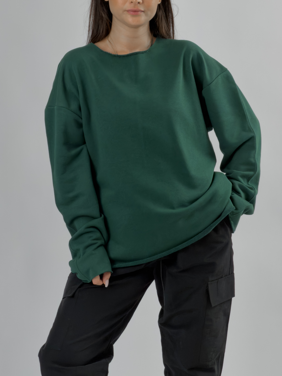 Oversize Yeşil Kadın Sweatshirt COC3436