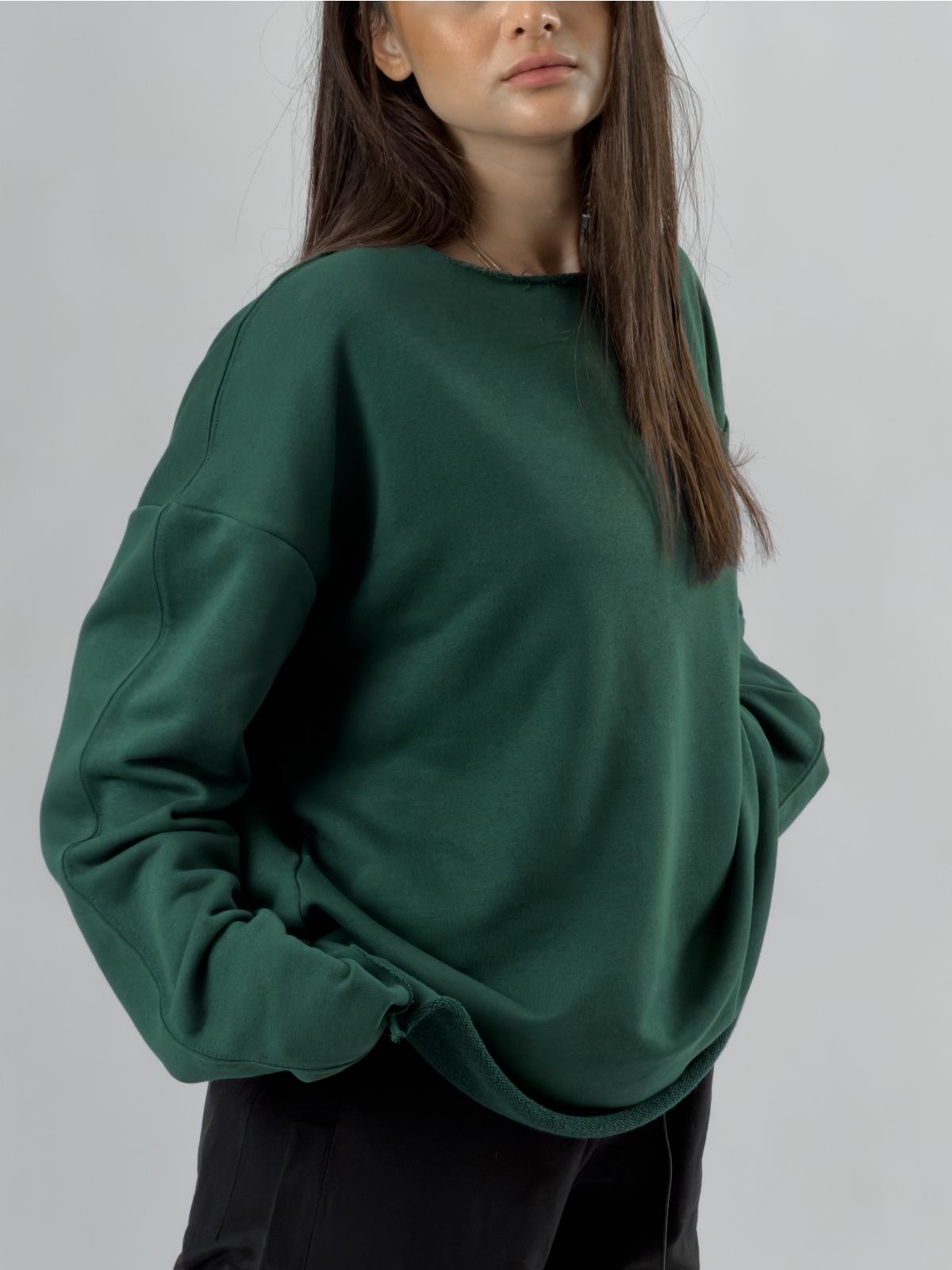 Oversize Yeşil Kadın Sweatshirt COC3436