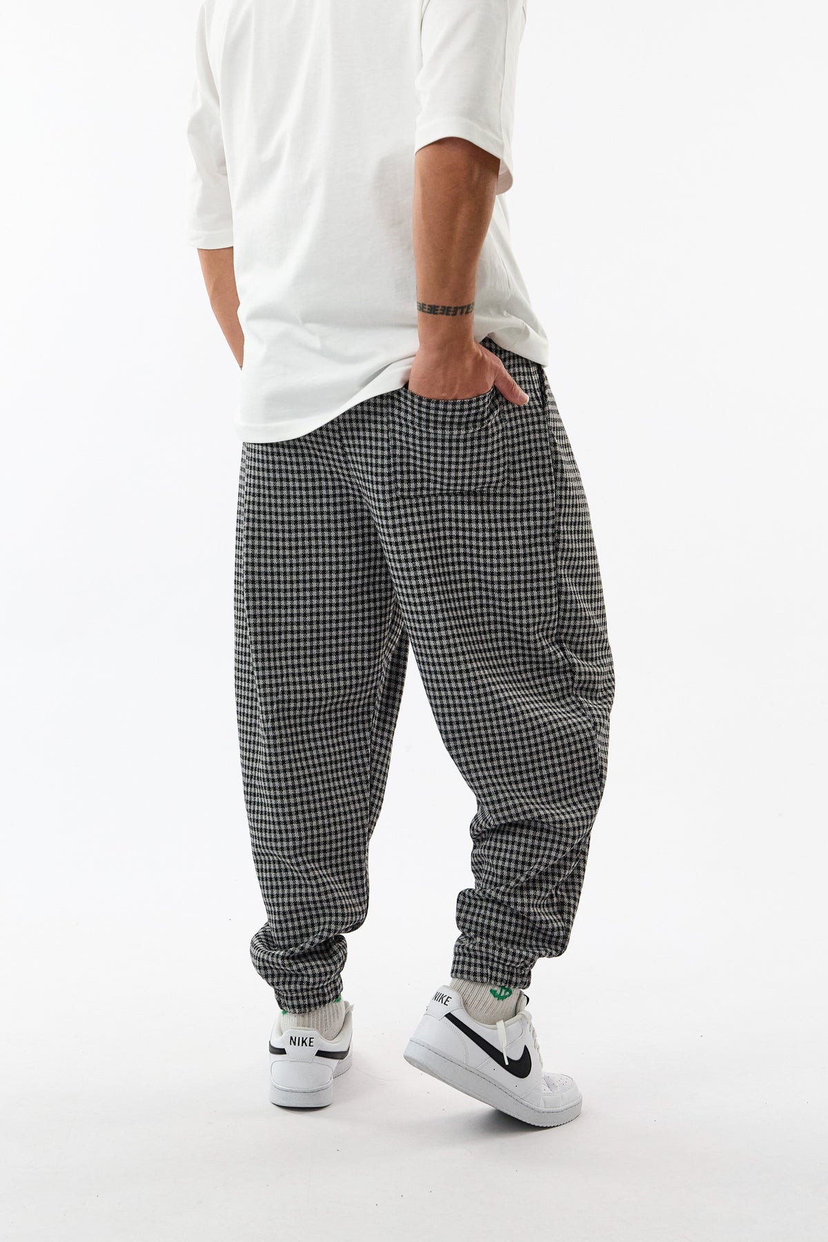 Oxford Ekose Gri Şalvar Erkek Pantolon COC3721