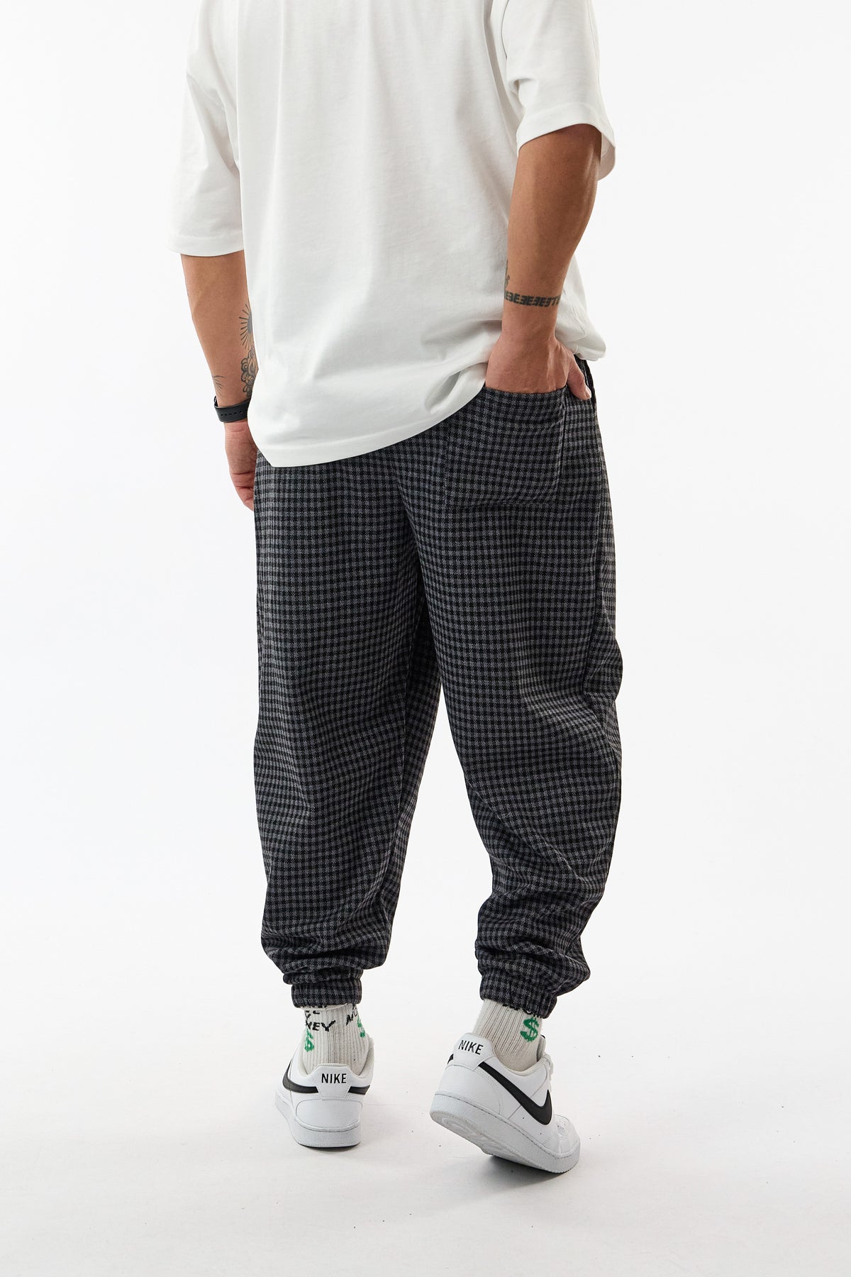 Oxford Ekose Siyah Şalvar Erkek Pantolon COC3715