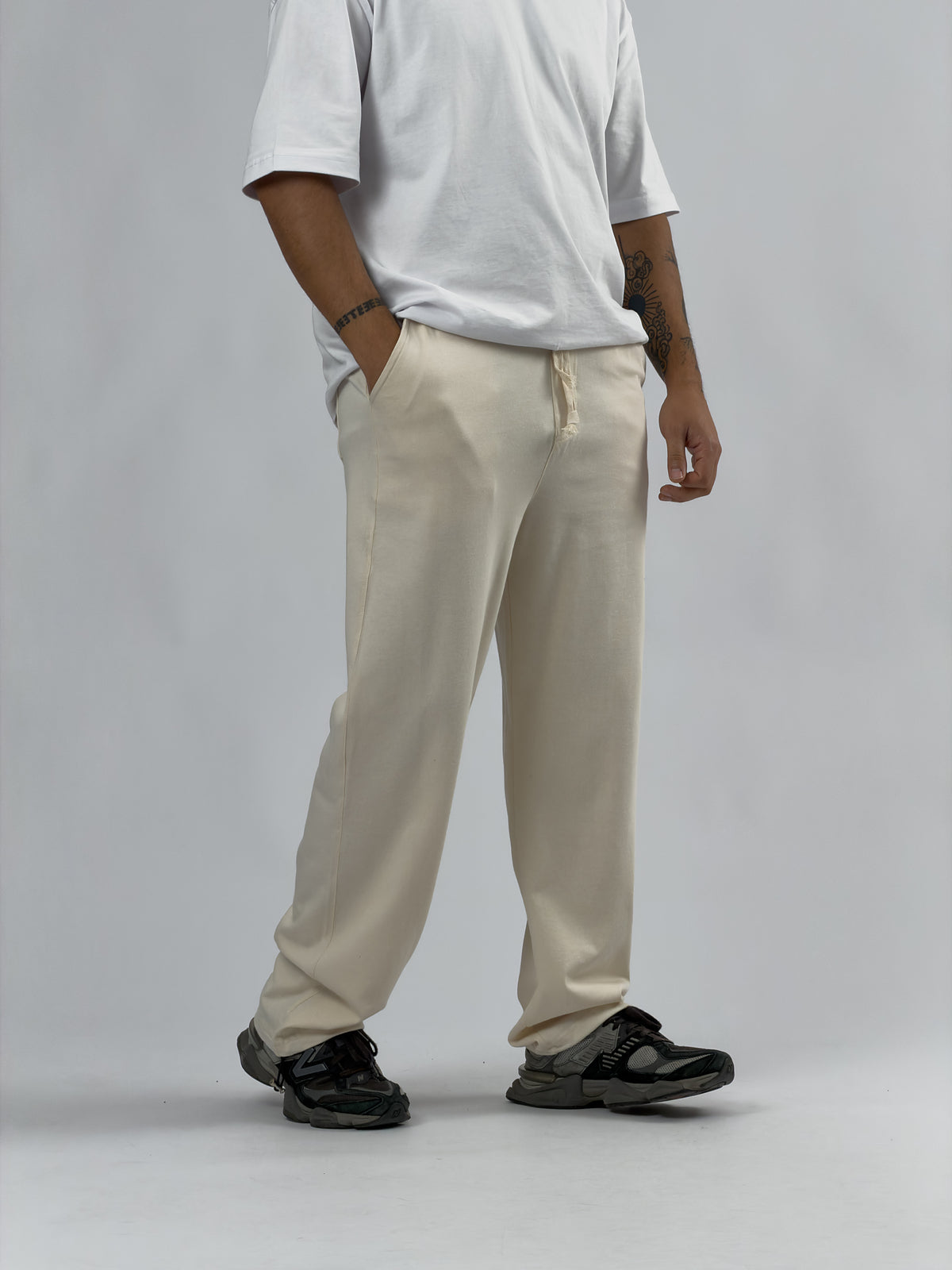 Paça Ayarlamalı Regular Bej Erkek Jogger Pantolon COC3568