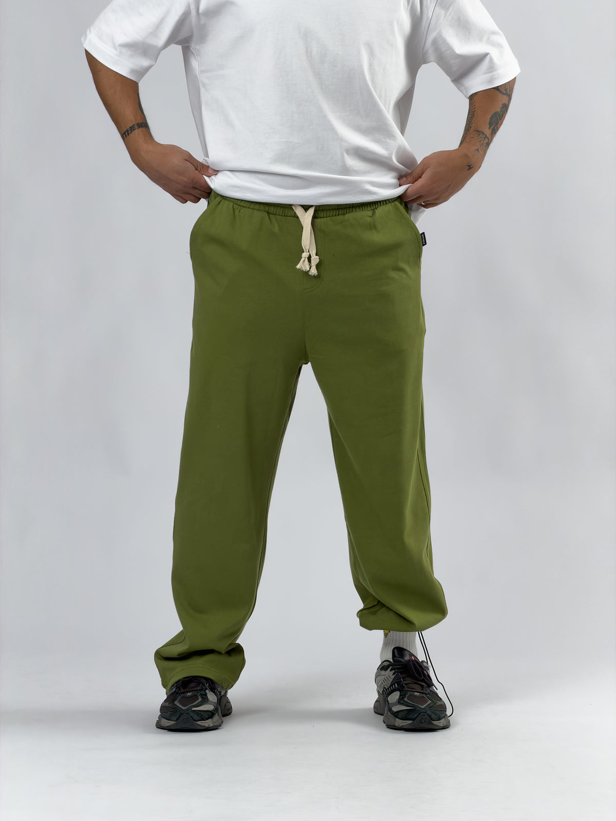 Paça Ayarlamalı Regular Haki Erkek Jogger Pantolon COC3565