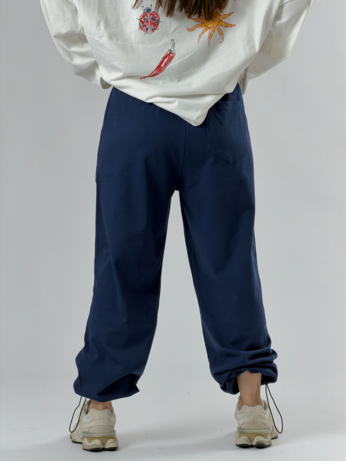 Paça Ayarlamalı Regular Lacivert Kadın Jogger Pantolon COC3484