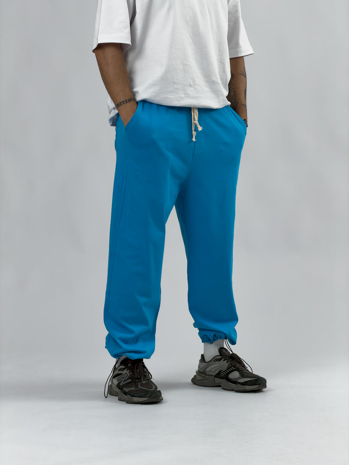 Paça Ayarlamalı Regular Mavi Erkek Jogger Pantolon COC3562