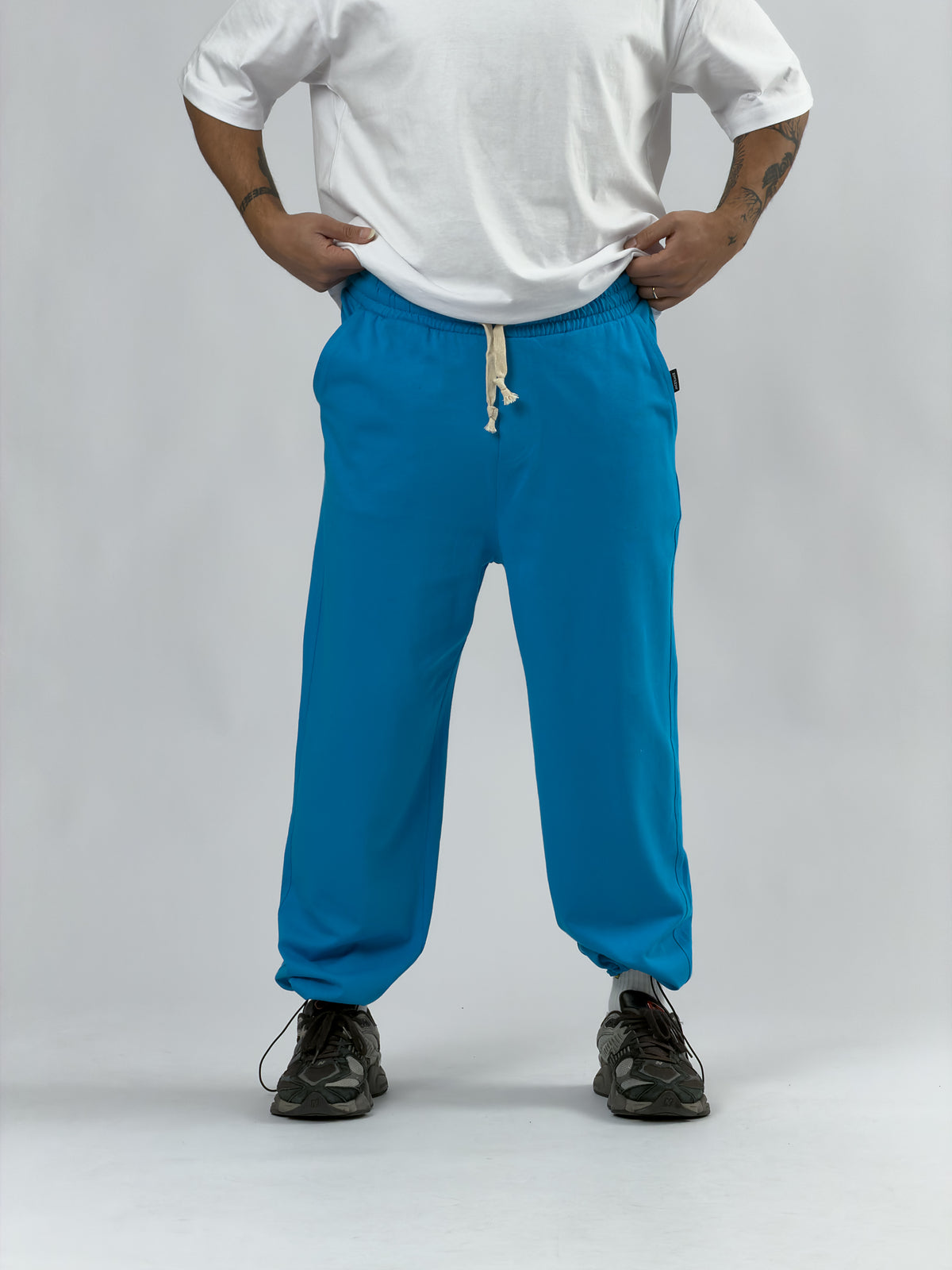 Paça Ayarlamalı Regular Mavi Erkek Jogger Pantolon COC3562