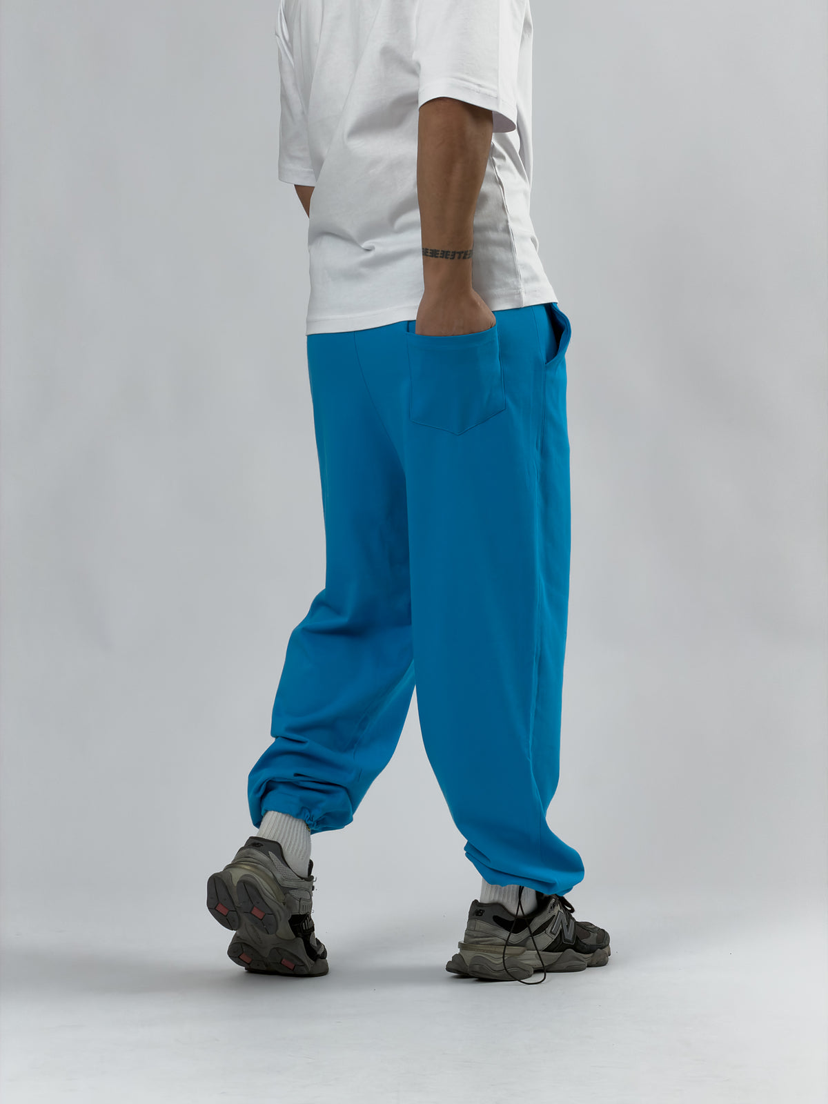 Paça Ayarlamalı Regular Mavi Erkek Jogger Pantolon COC3562
