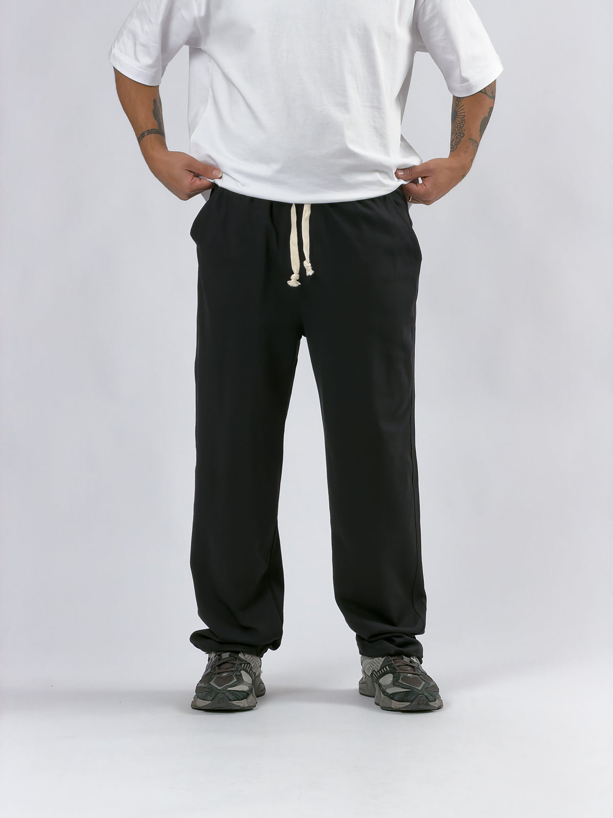 Paça Ayarlamalı Regular Siyah Erkek Jogger Pantolon COC3564