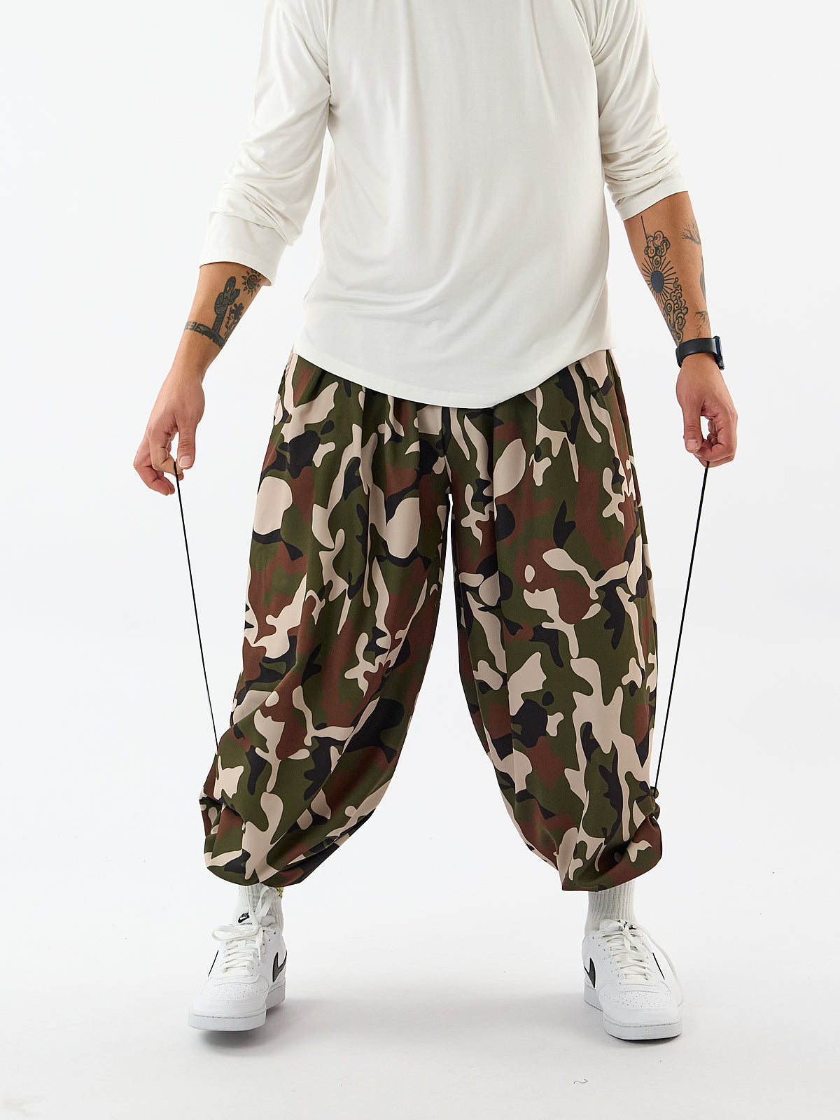 Paça Ayarlamalı Süper Oversize Kamuflaj Erkek Baggy Pantolon COC3603