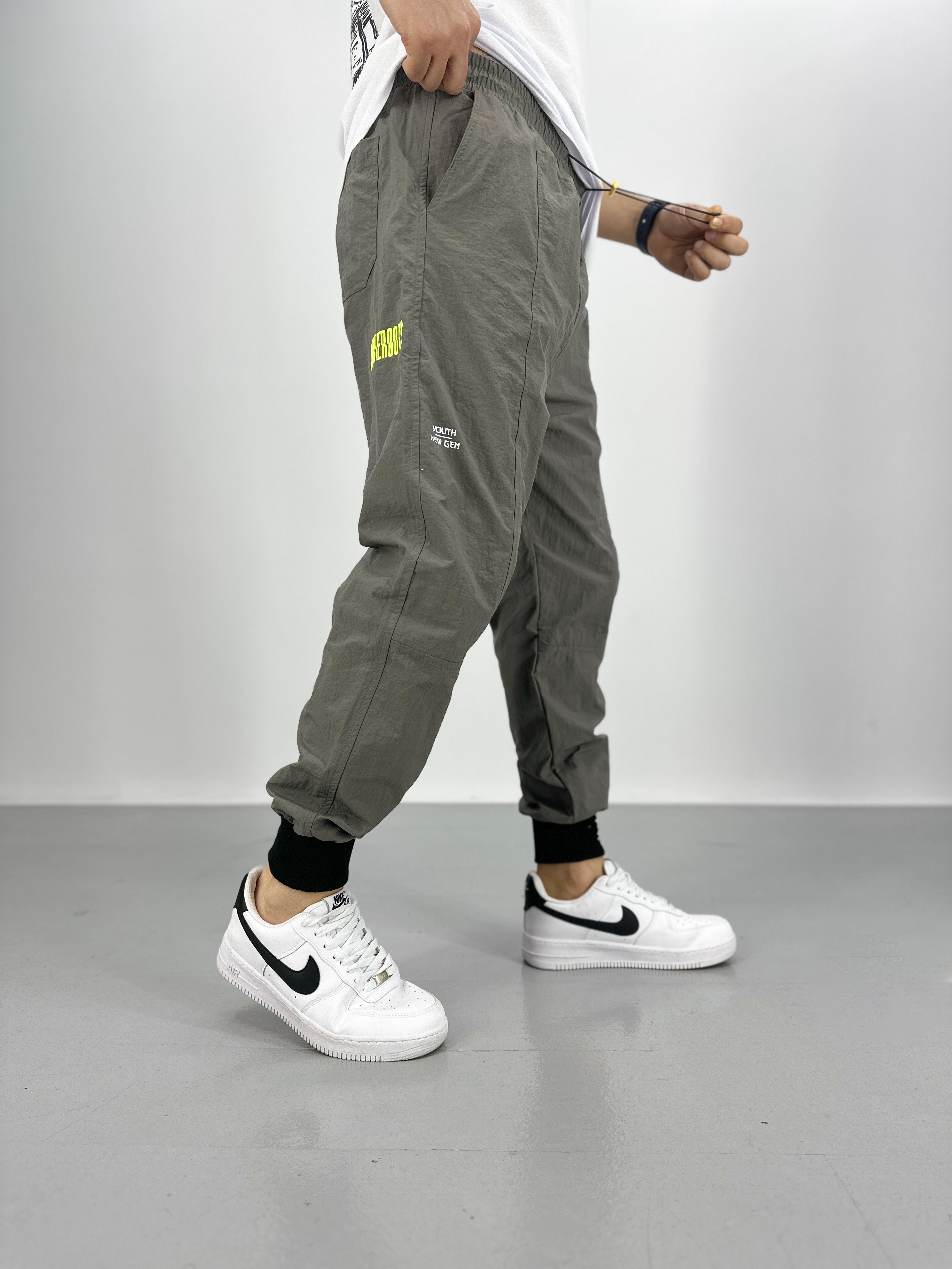 Paraşüt Kumaş Gri Jogger Pantolon COC3060
