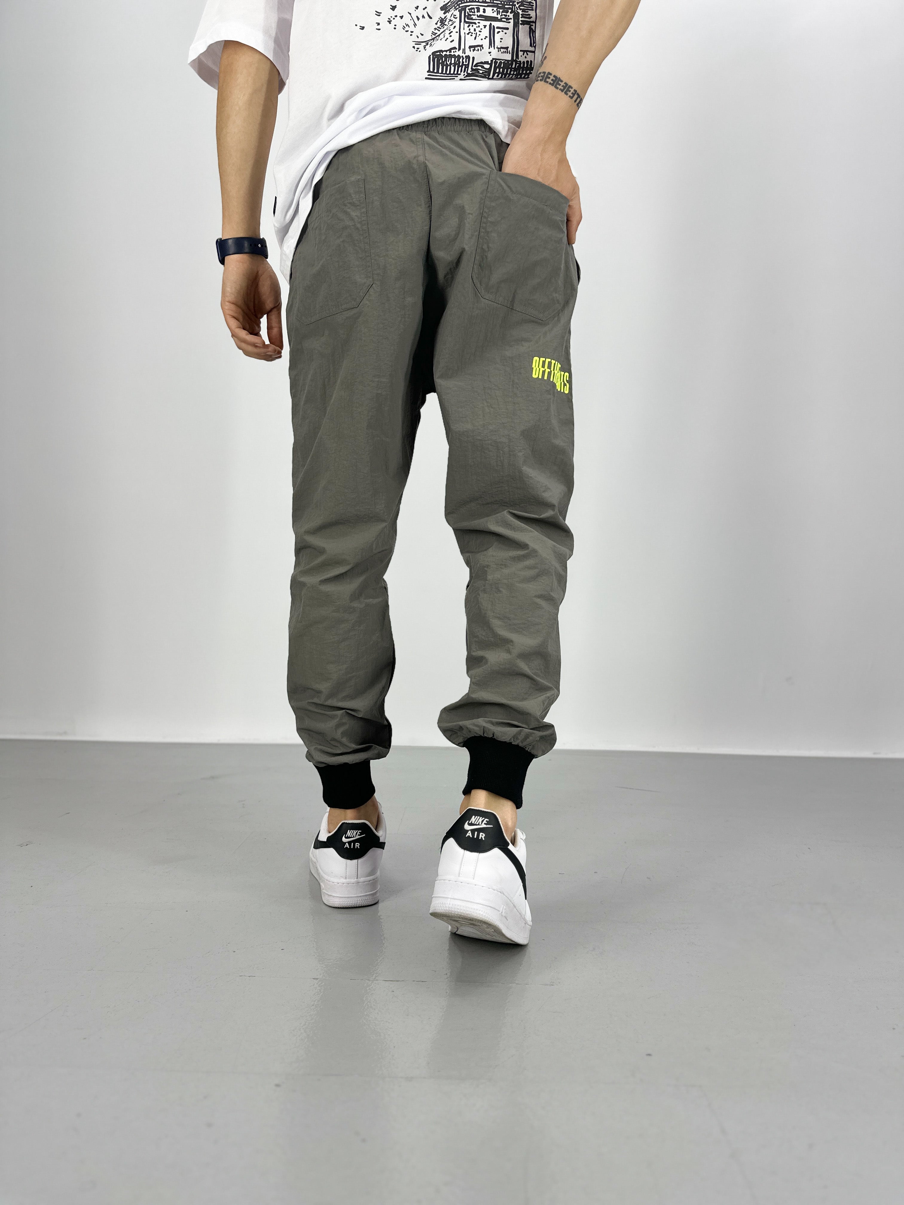 Paraşüt Kumaş Gri Jogger Pantolon COC3060