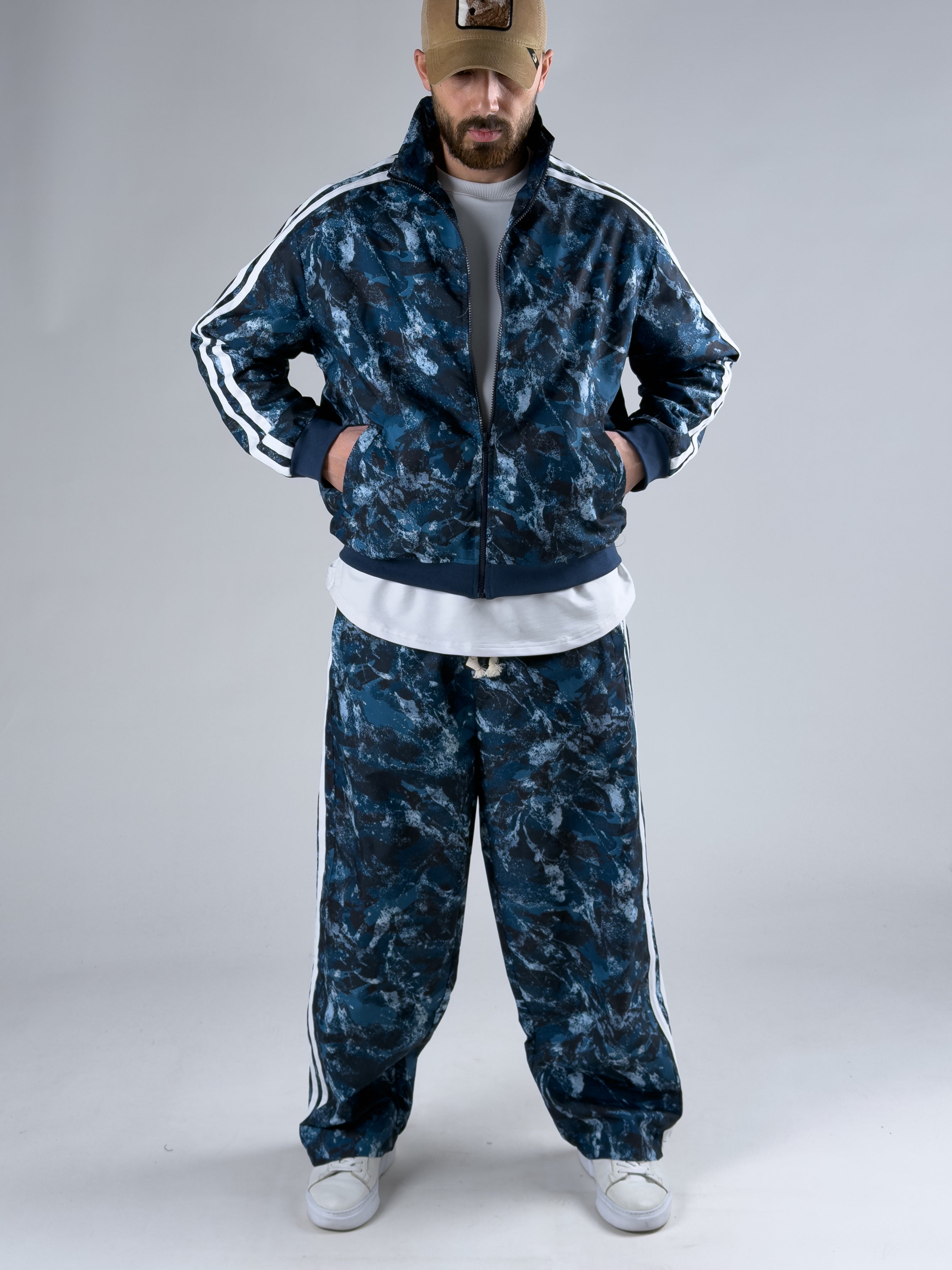 Paraşüt Kumaş Lacivert Baggy Pantolon COC3051-1