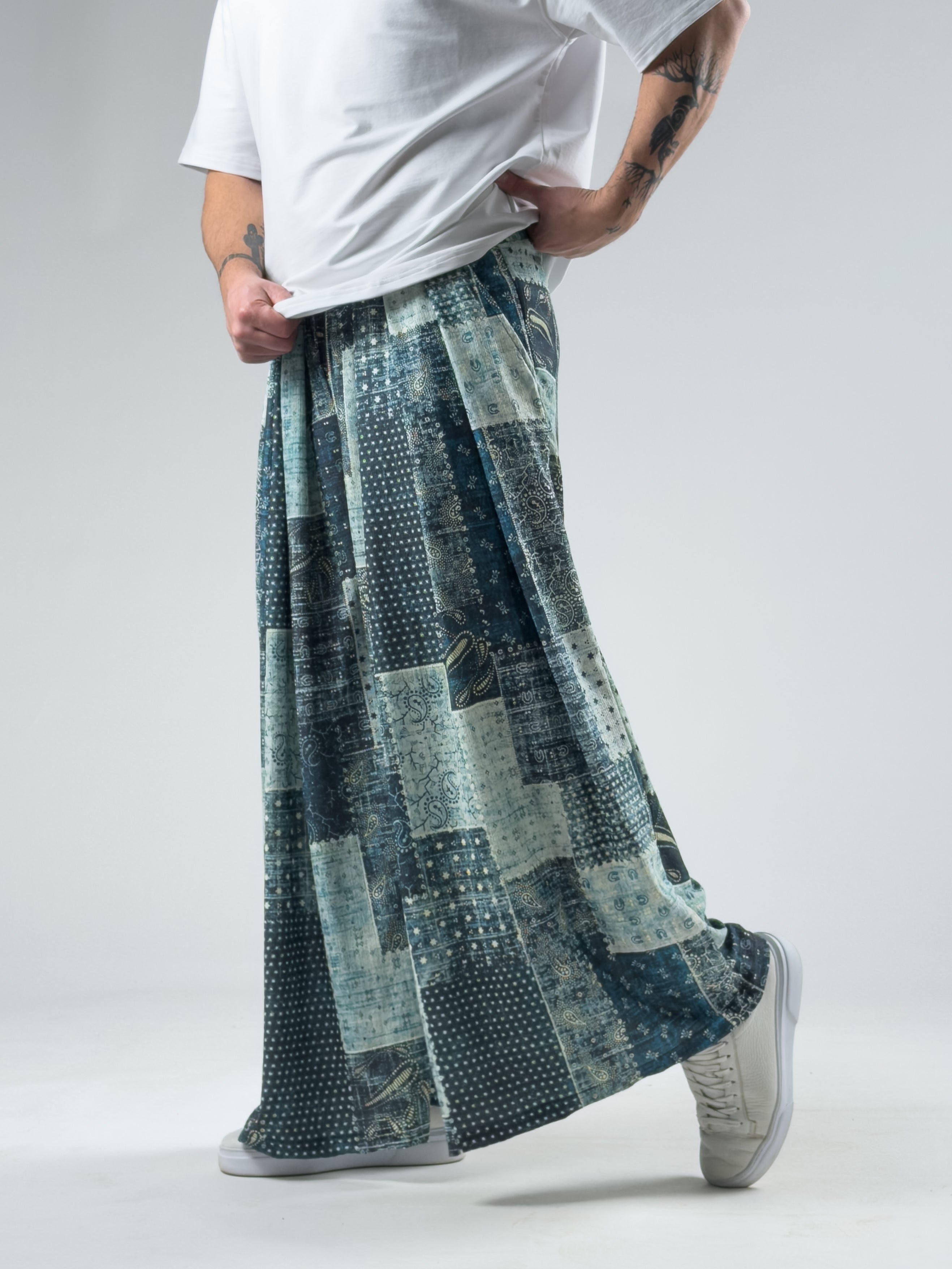Patchwork Erkek Pileli Pantolon COC3019