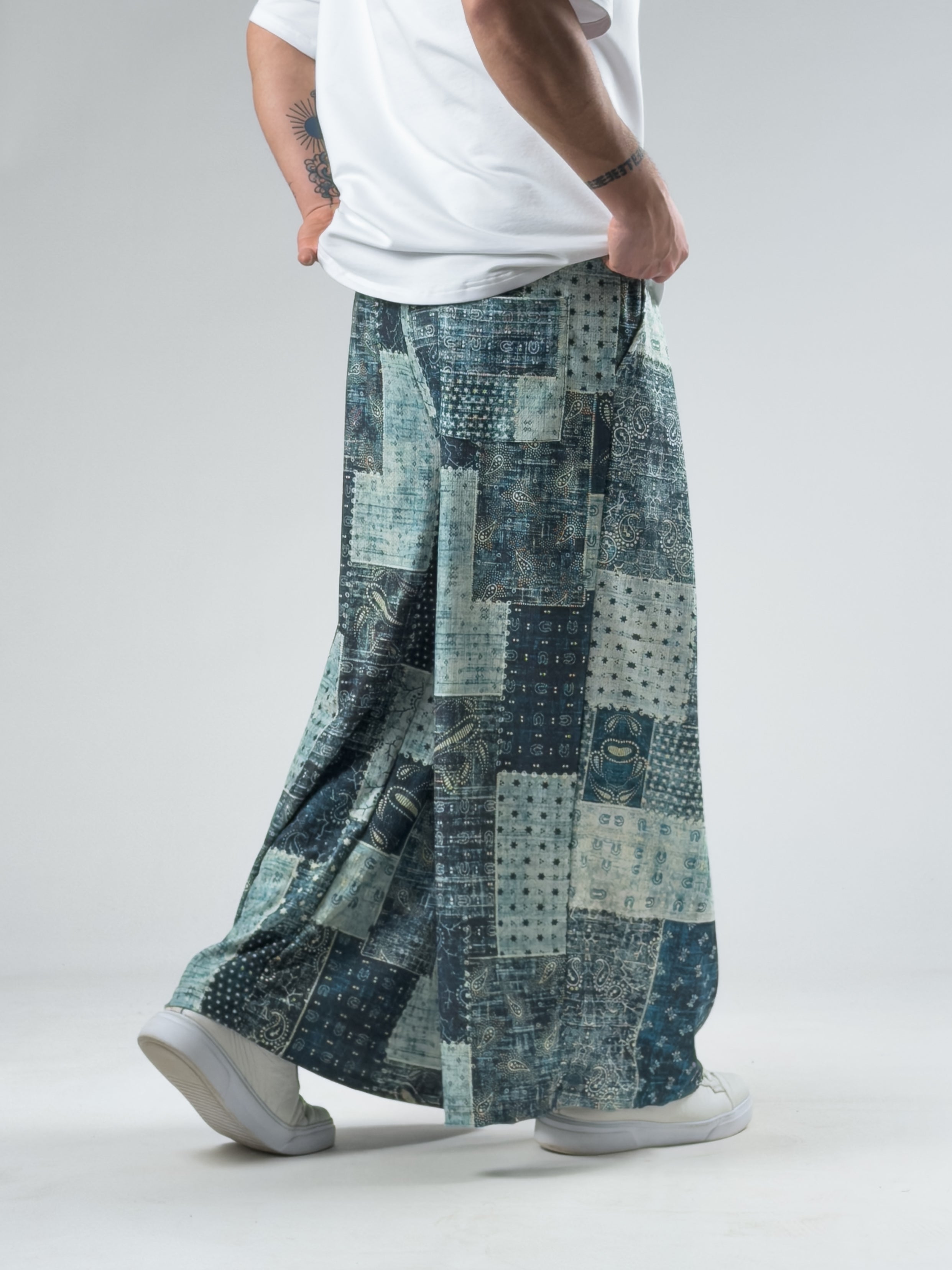 Patchwork Erkek Pileli Pantolon COC3019