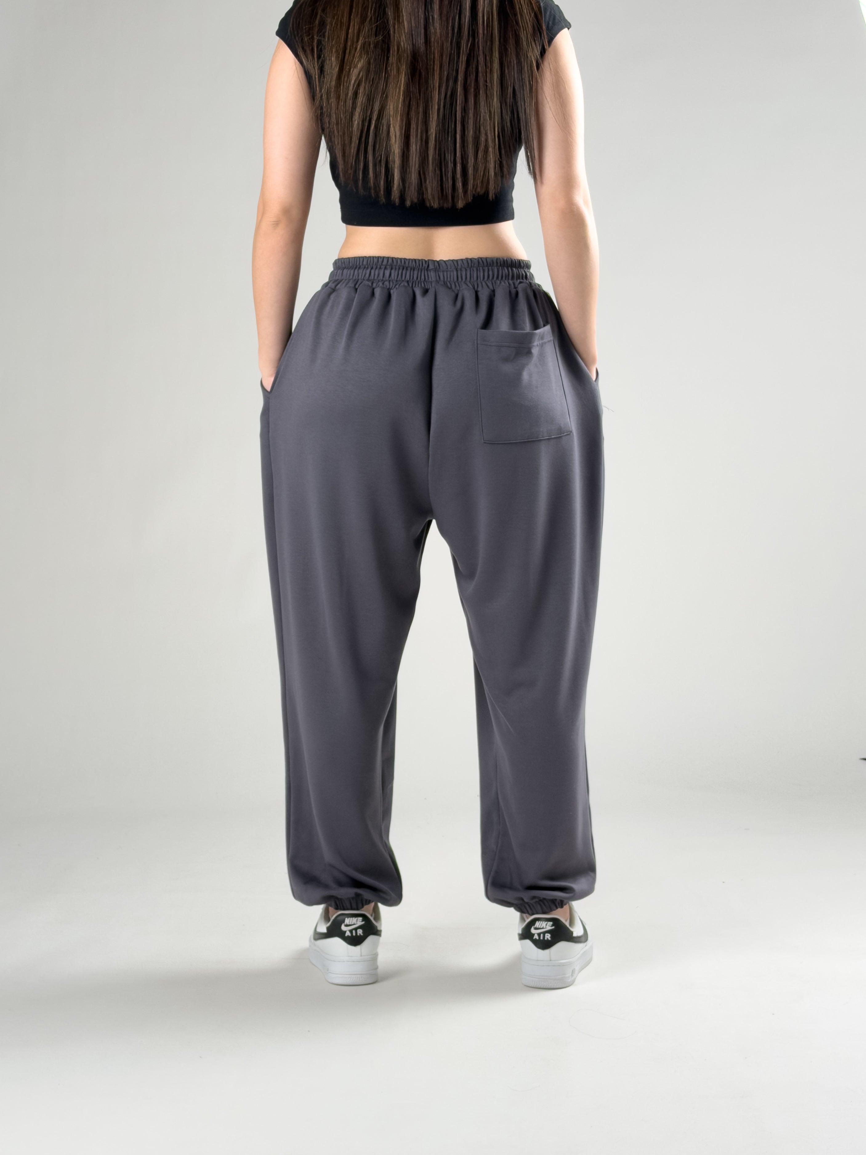 Pileli Füme Kadın Jogger Pantolon COC2844