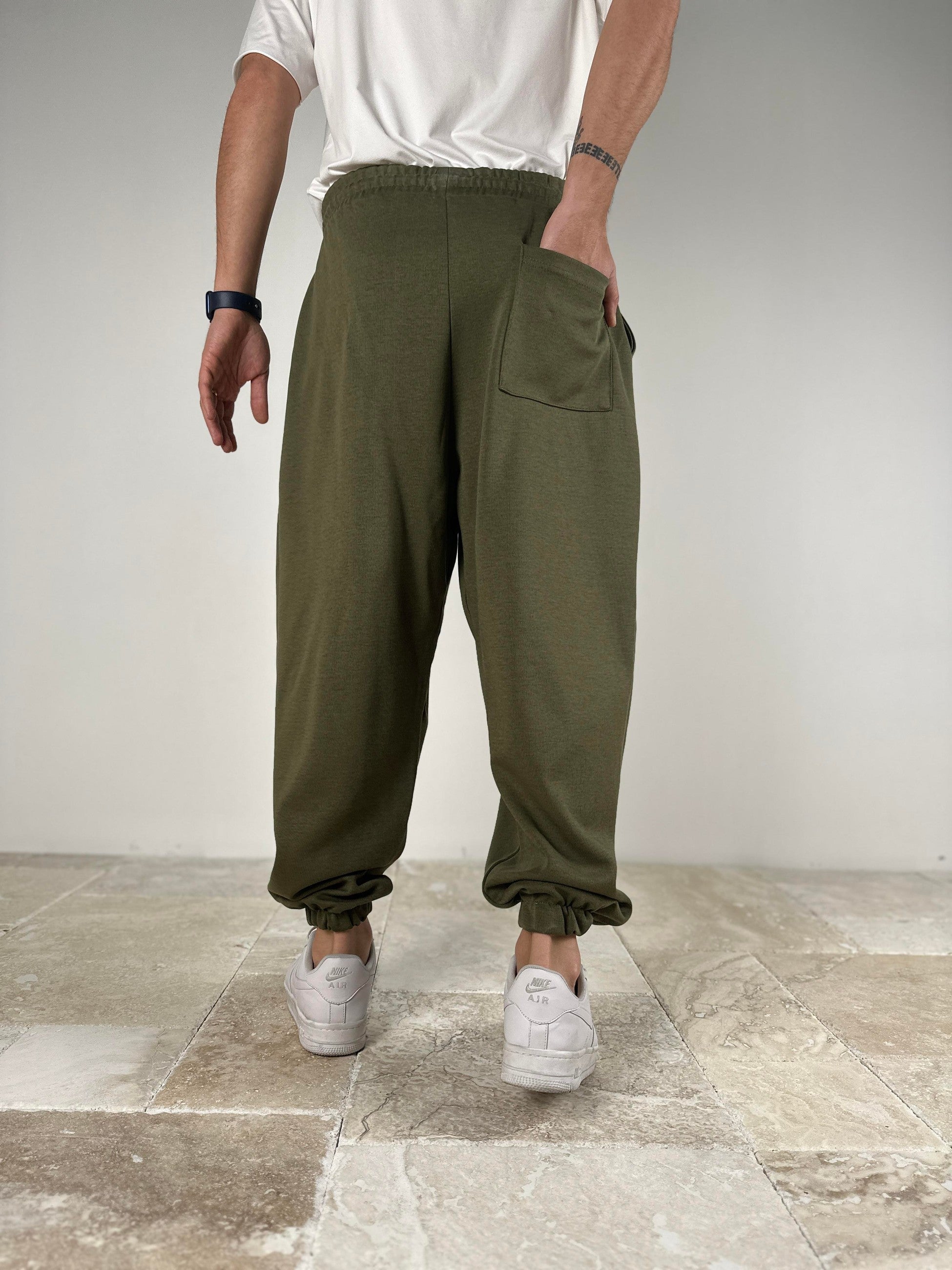 Pileli Haki Yarım Şalvar COC2090