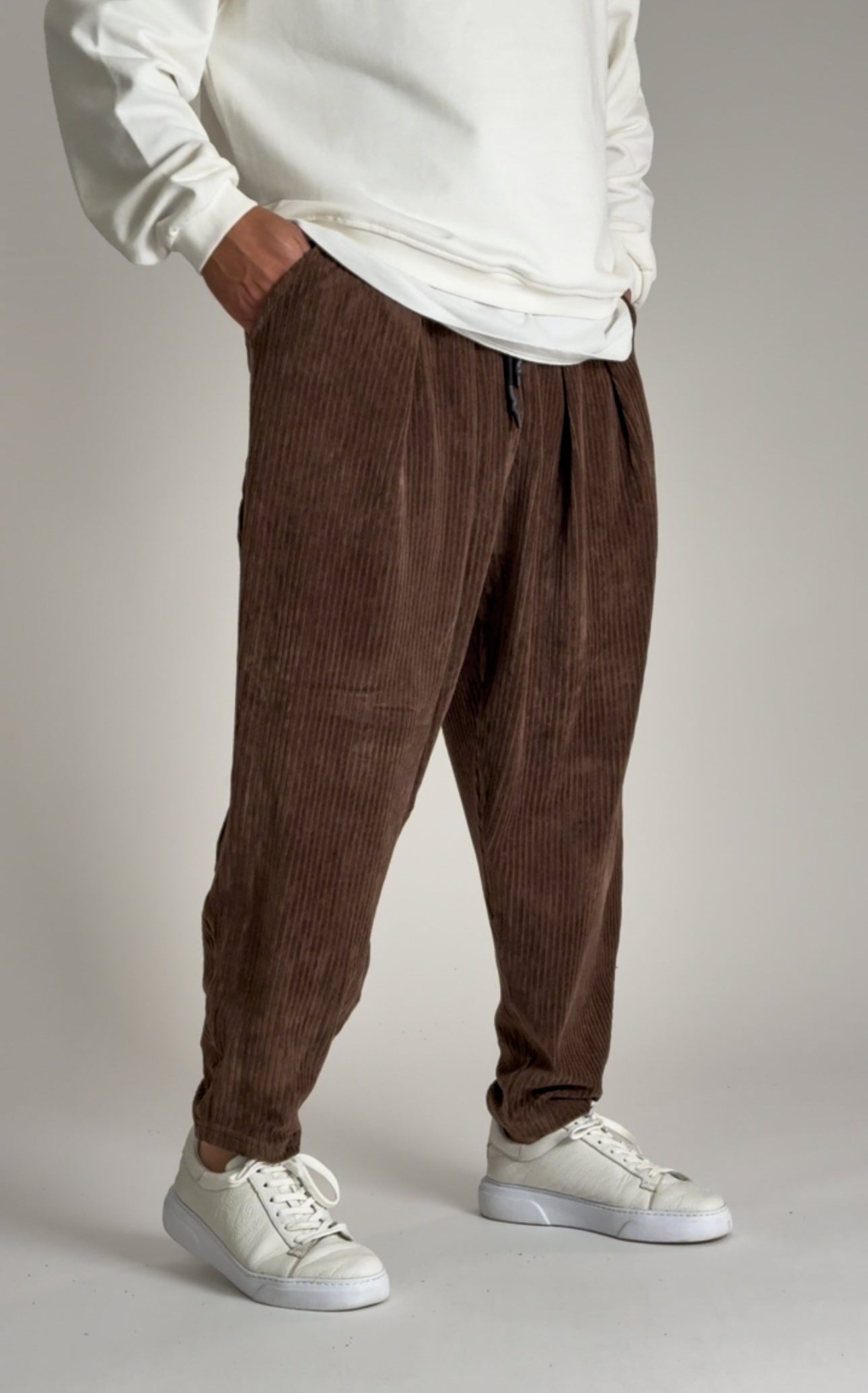 Pileli Kahve Erkek Yarım Şalvar COC2525