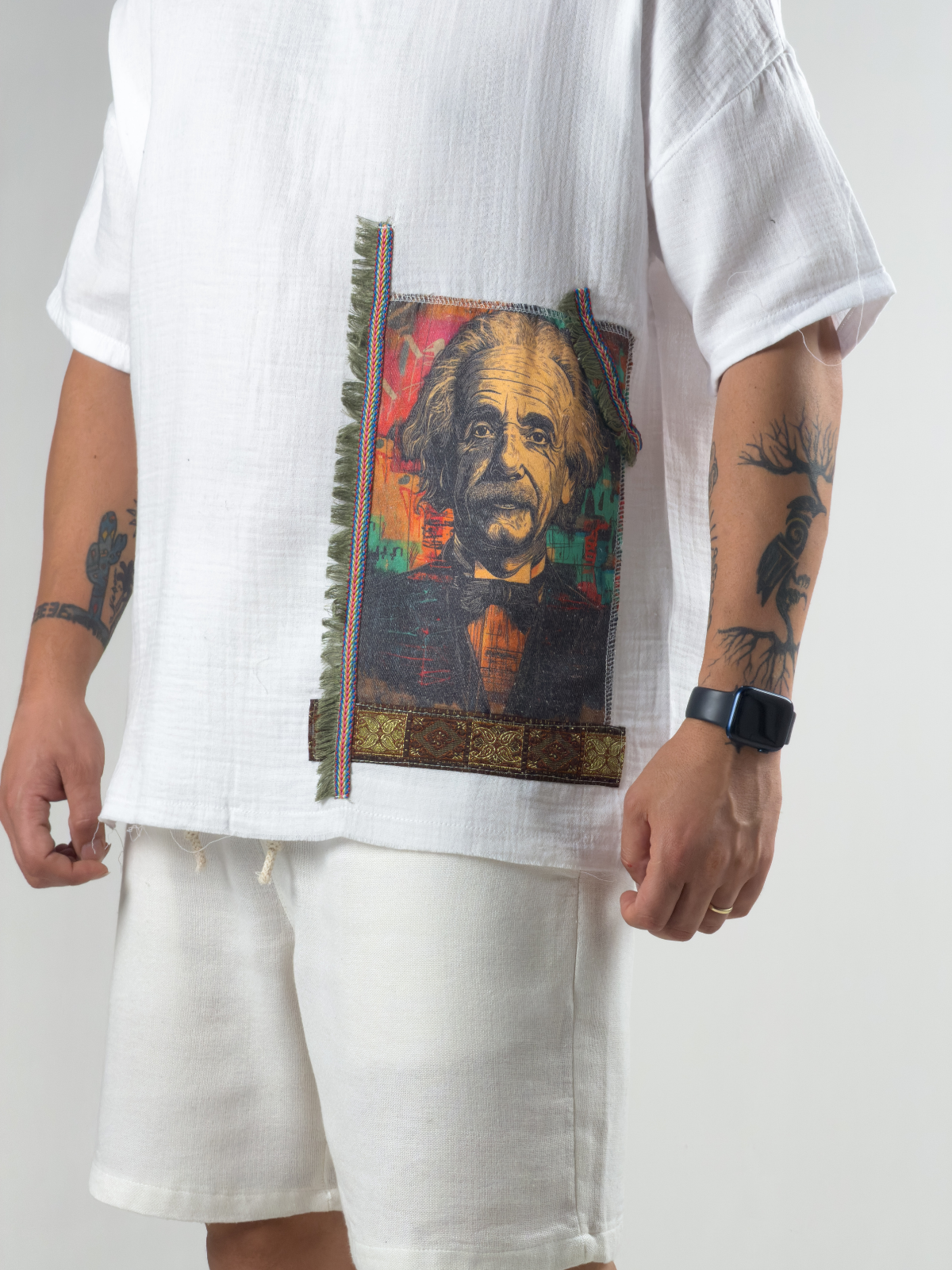 Portre Buldan Bej Erkek T-Shirt COC3265