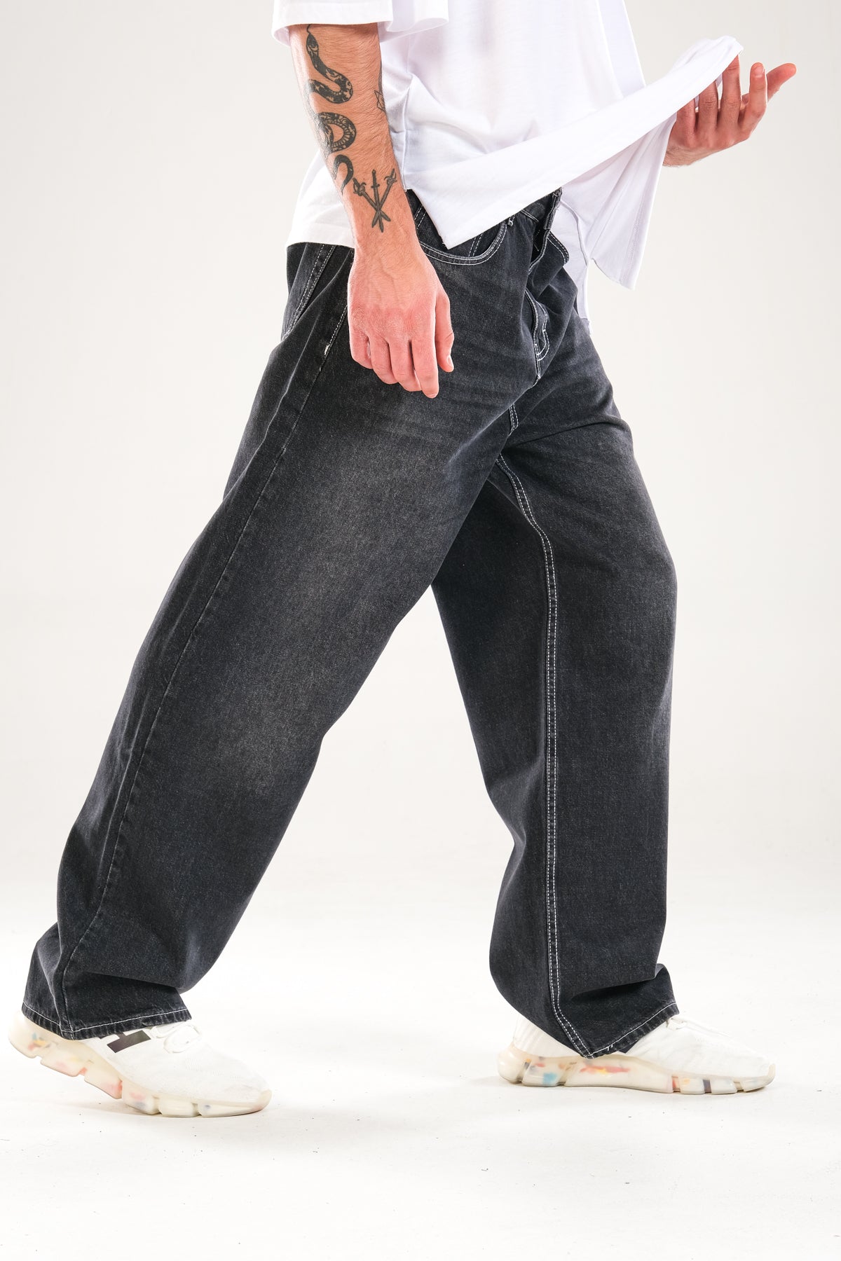 Premium Baggy Siyah Kot Pantolon COC1138