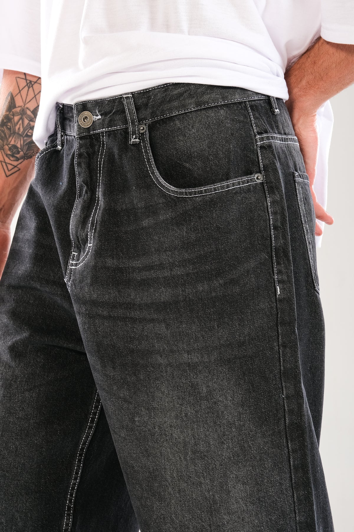 Premium Baggy Siyah Kot Pantolon COC1138