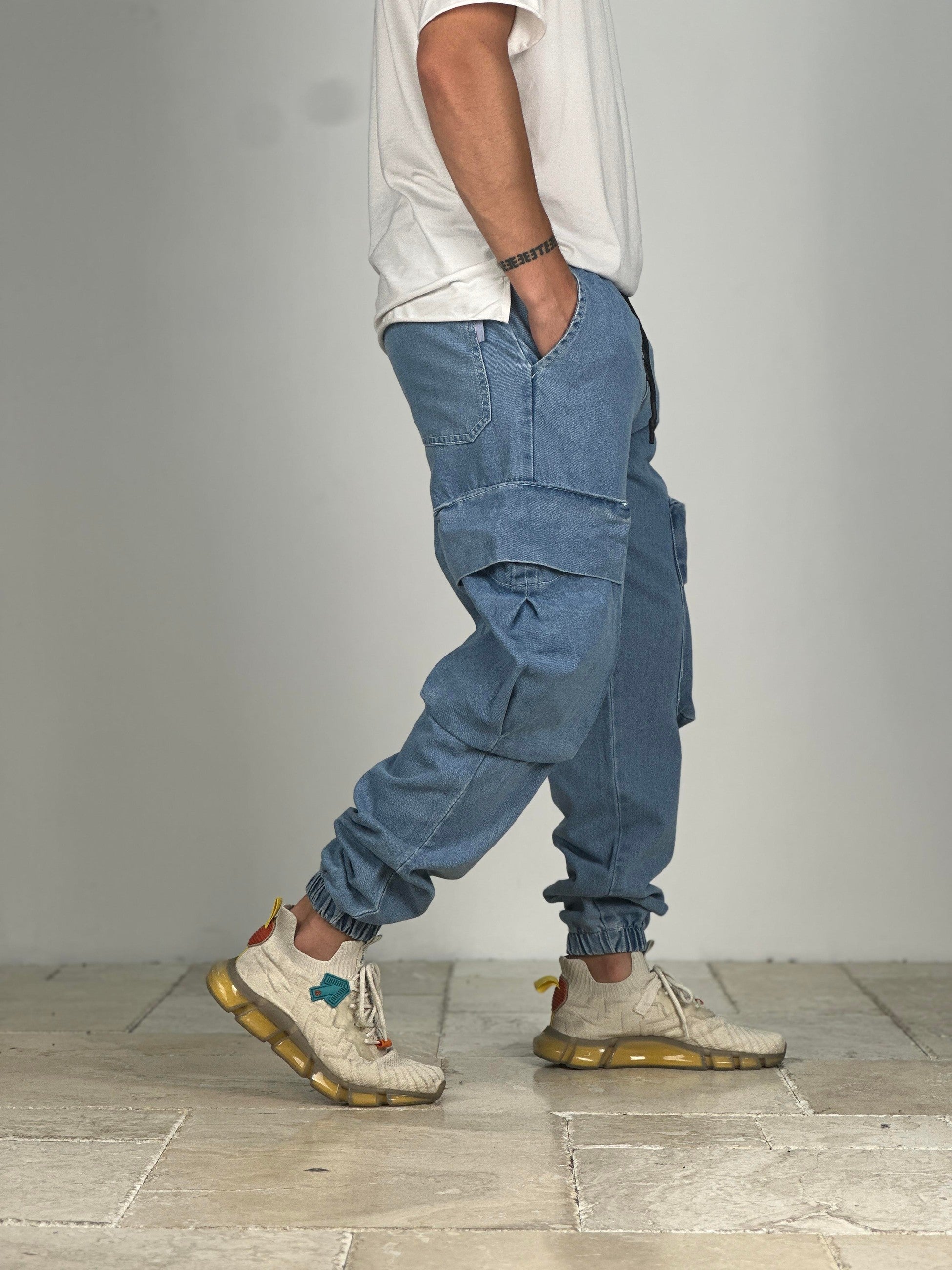 Premium Kalite Büyük Cepli Mavi Jogger Pantolon COC1909