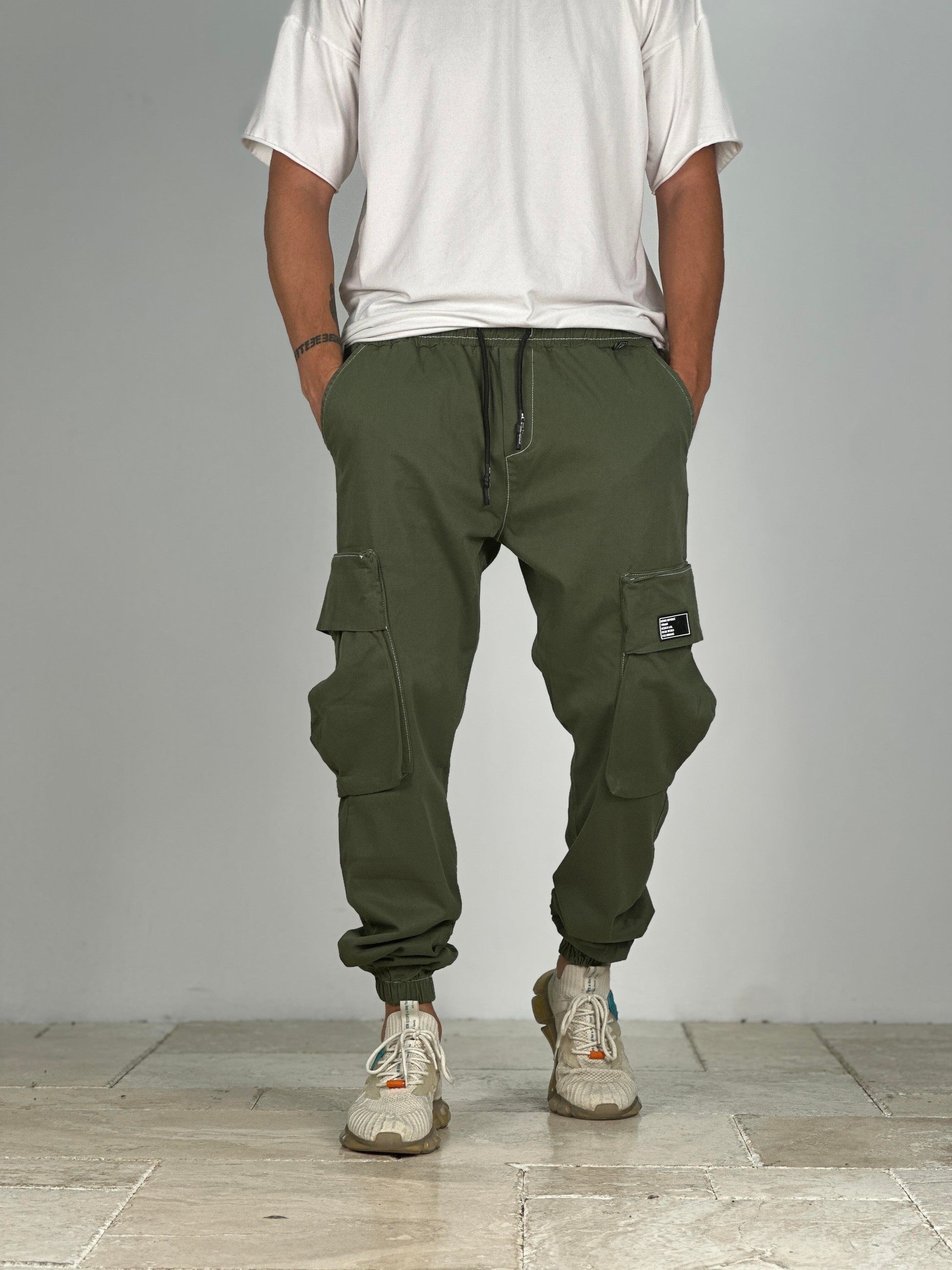 Premium Kalite Büyük Cepli Yeşil Jogger Pantolon COC1911