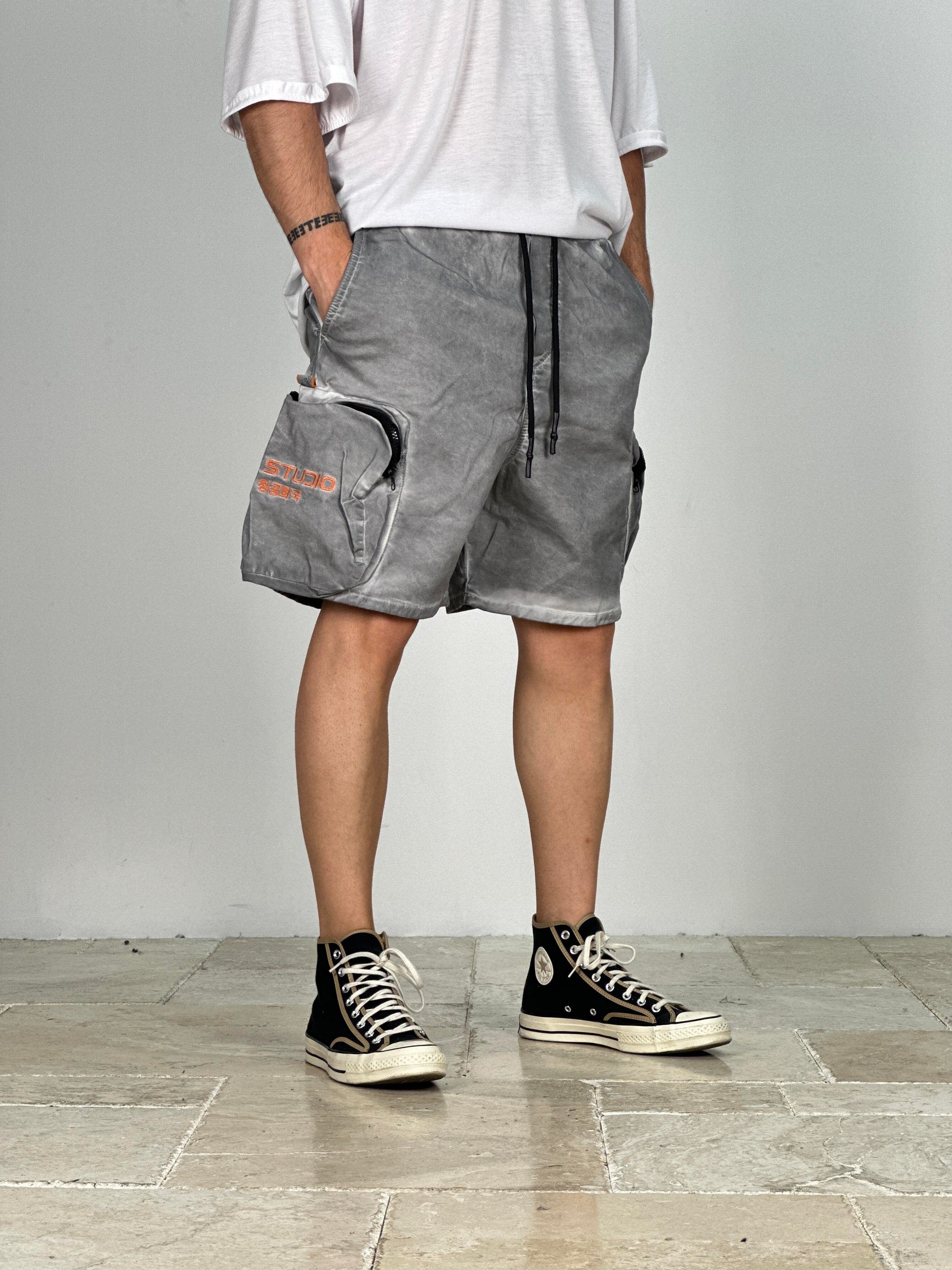 Premium Kalite Gri Gabardin Şort COC1916