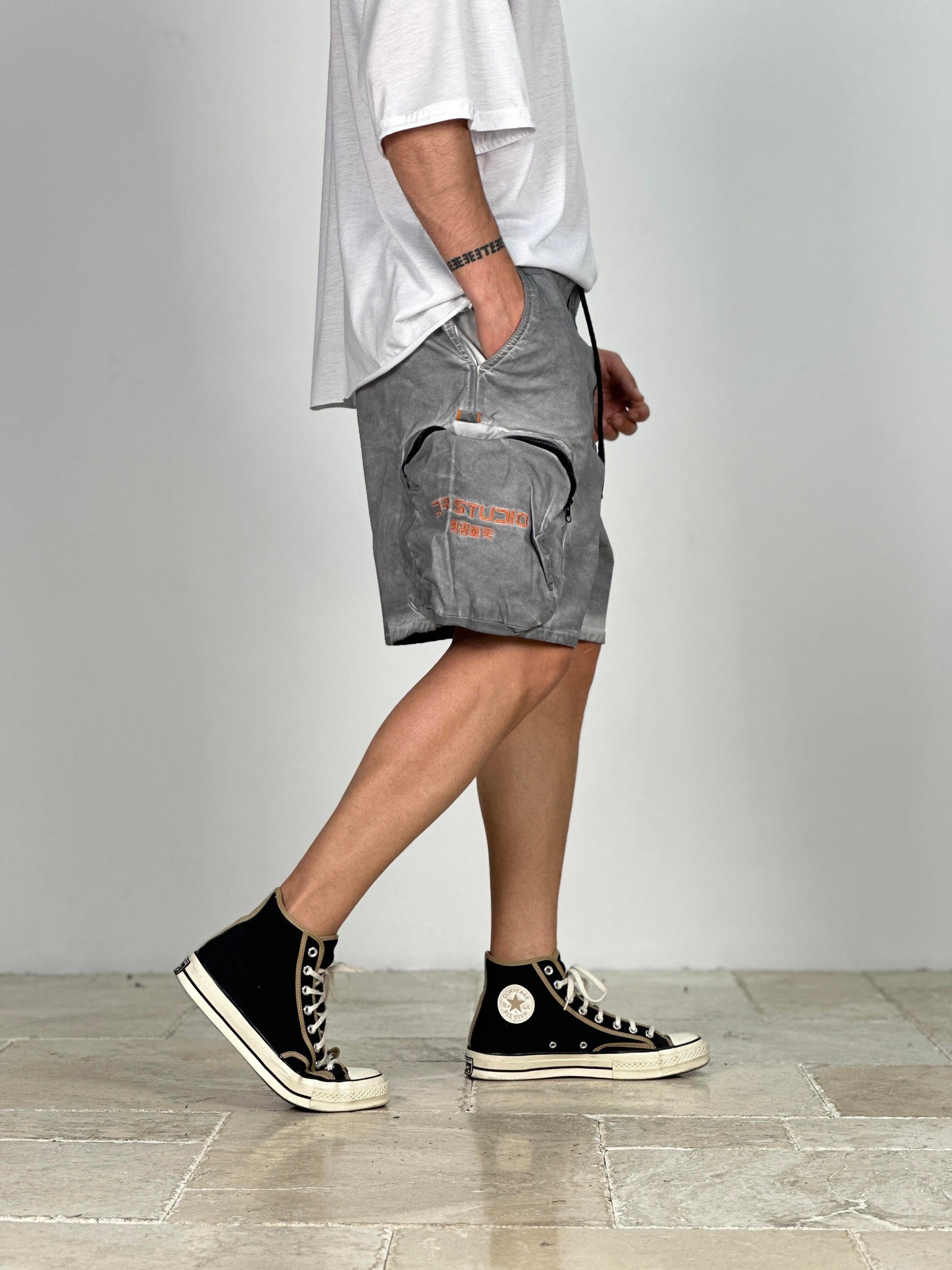Premium Kalite Gri Gabardin Şort COC1916