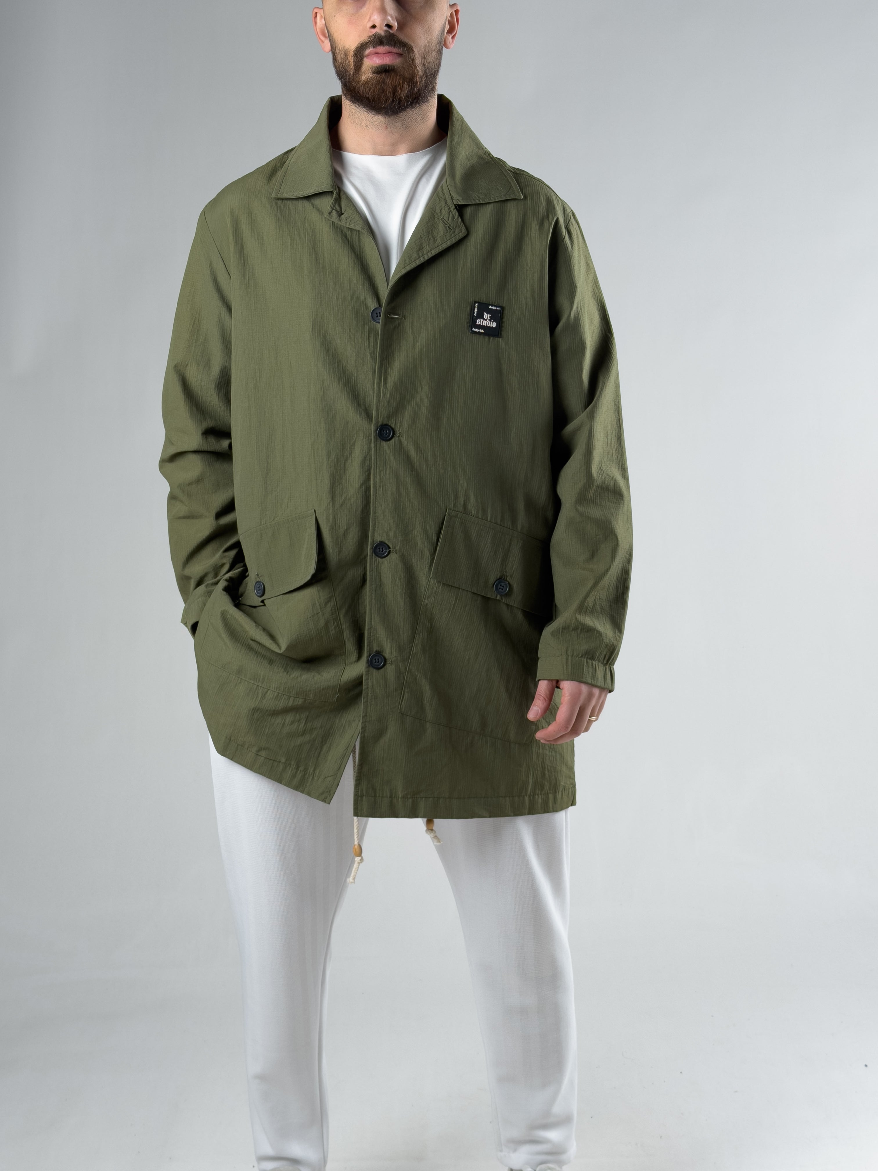 Premium Kalite Haki Paraşüt Kumaş Erkek Ceket COCK0080