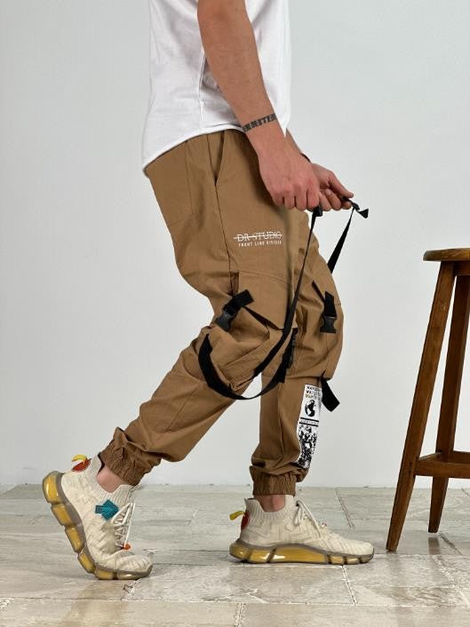 Premium Kalite Yazlık Bej Paraşüt Kumaş Jogger COC1943