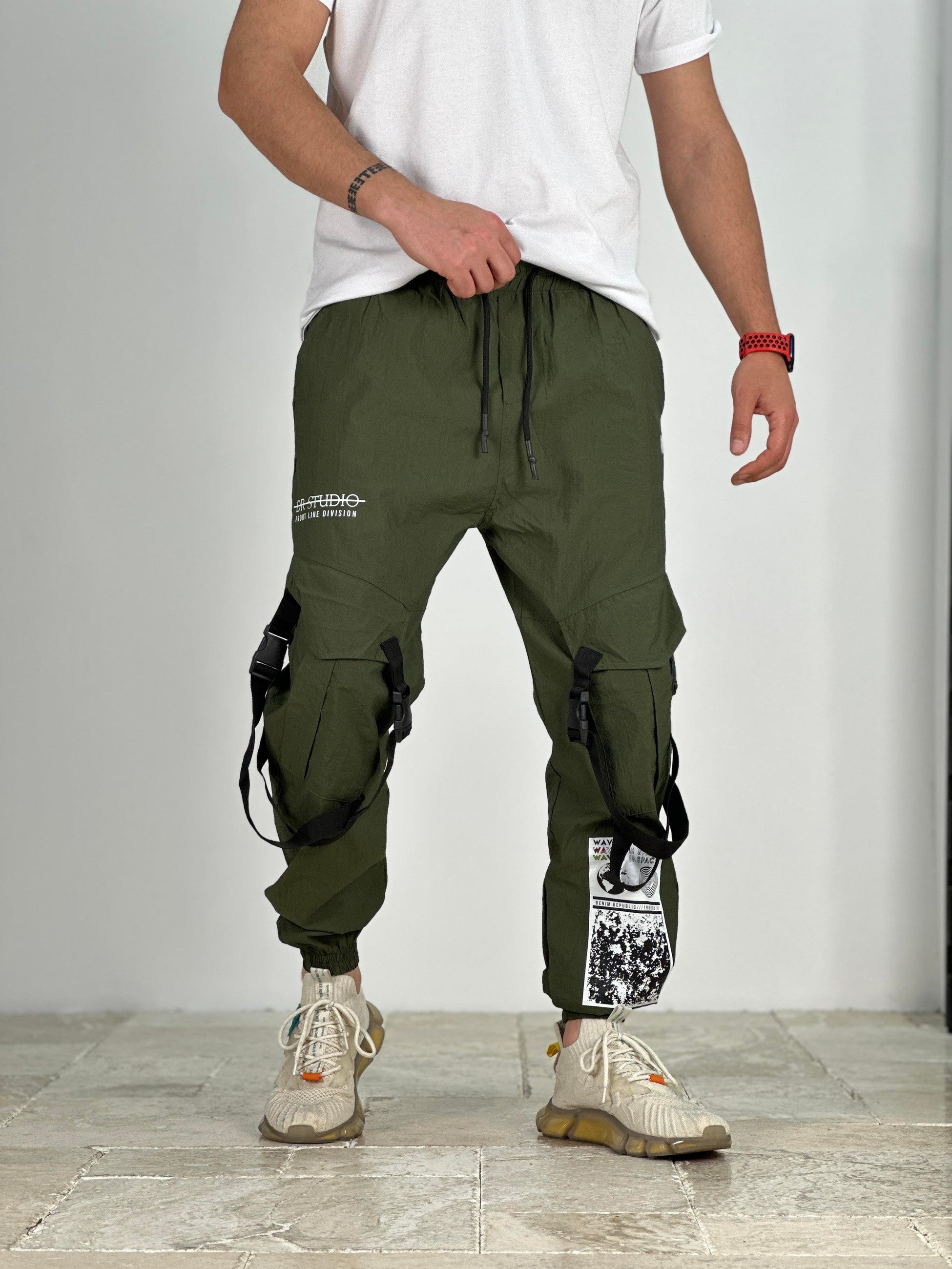 Premium Kalite Yazlık Yeşil Paraşüt Kumaş Jogger COC1946