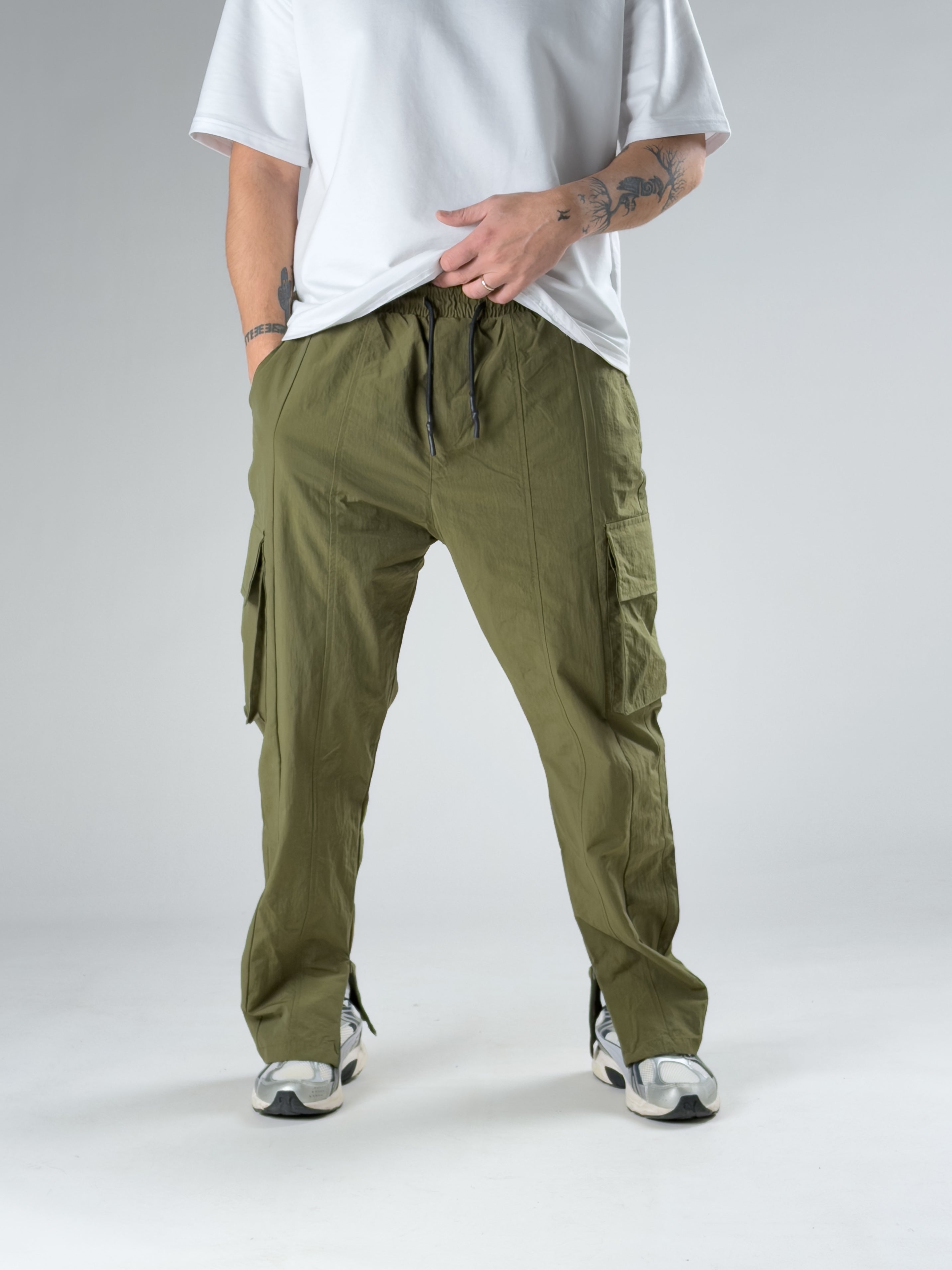 Premium Kalite Yeşil Paraşüt Kumaş Erkek Pantolon COC2950