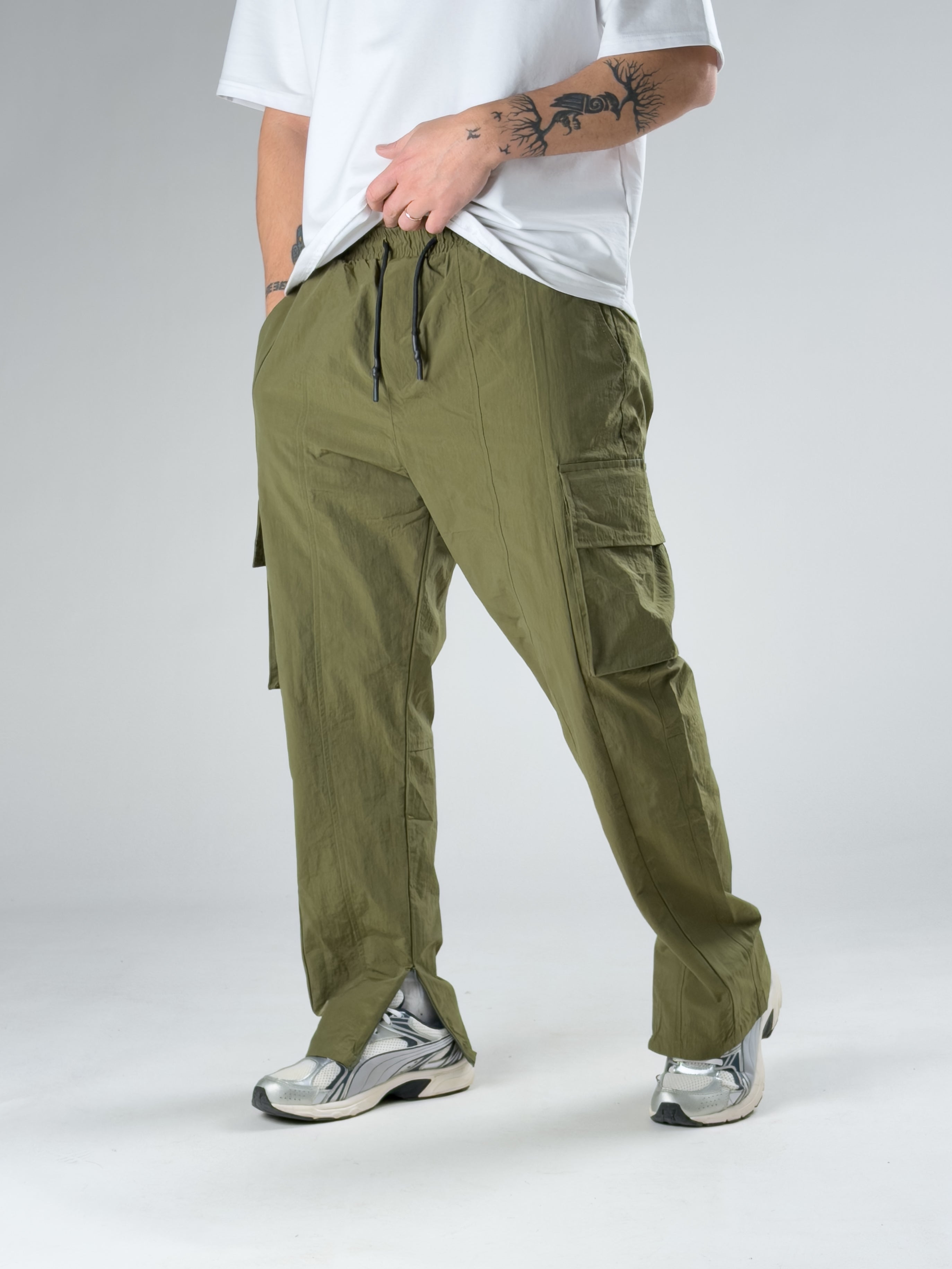 Premium Kalite Yeşil Paraşüt Kumaş Erkek Pantolon COC2950