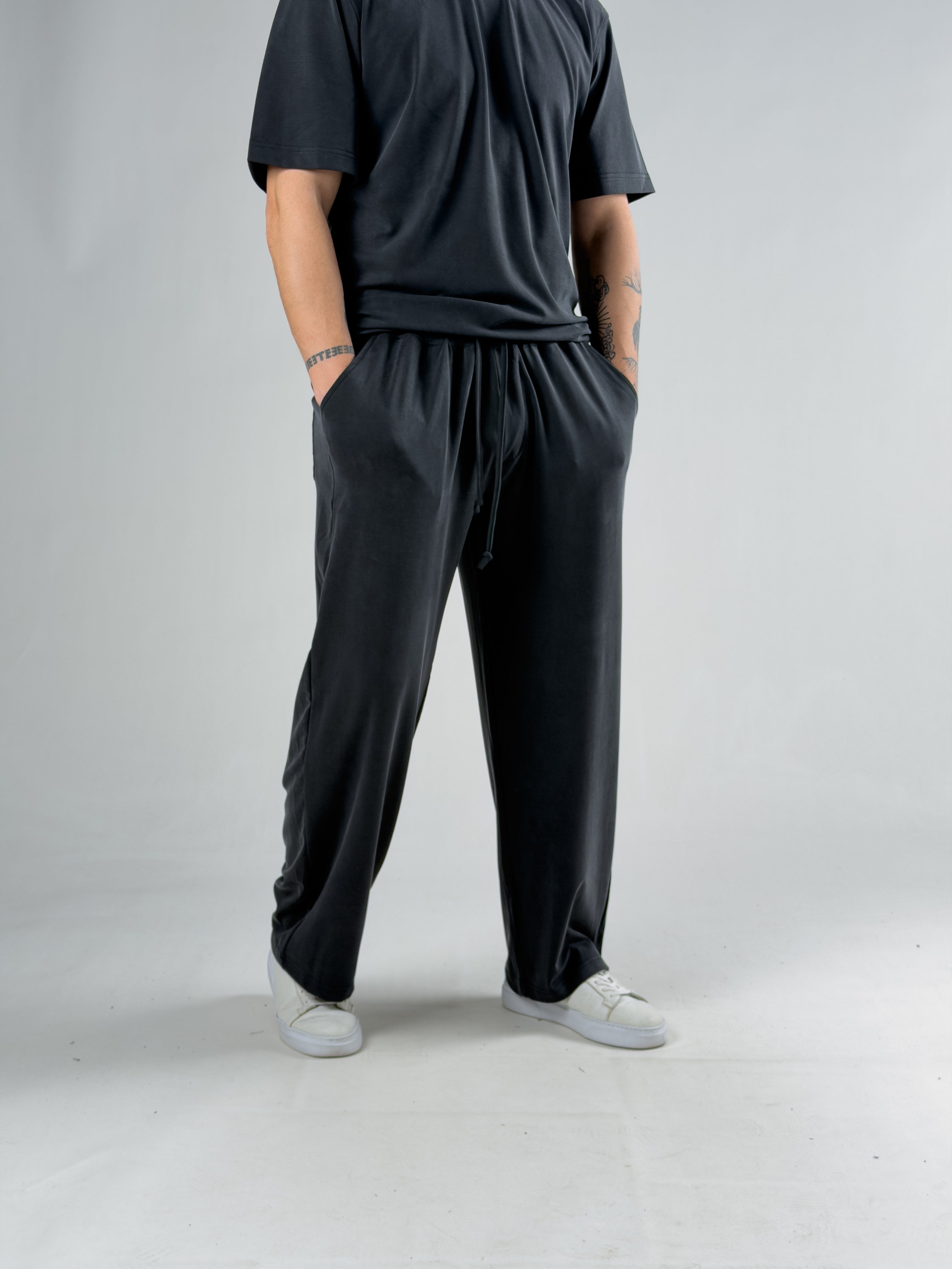 Rahat Kesim Siyah Erkek Baggy Pantolon COC3195