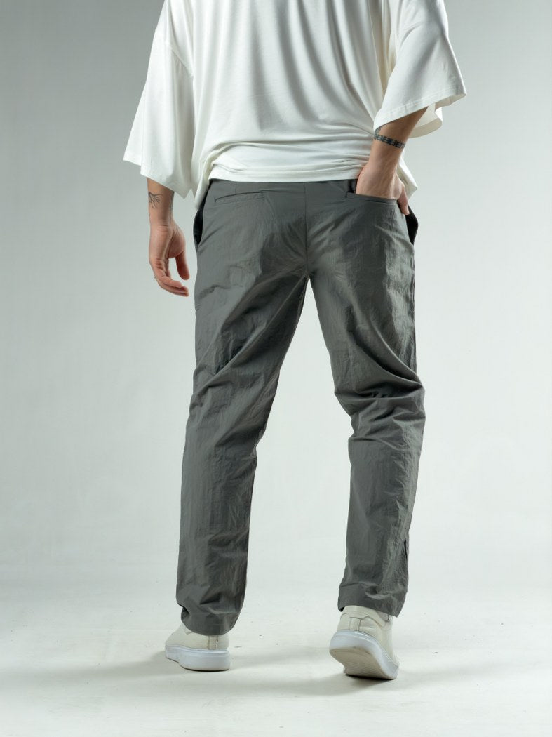 Regular Paraşüt Kumaş Gri Erkek Pantolon COC3140