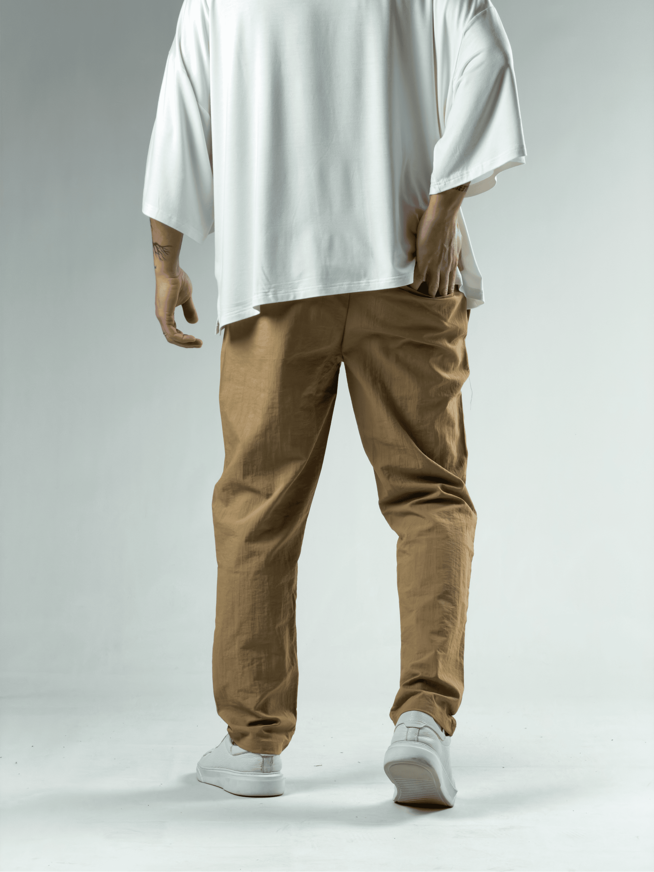 Regular Paraşüt Kumaş Kahve Erkek Pantolon COC3166