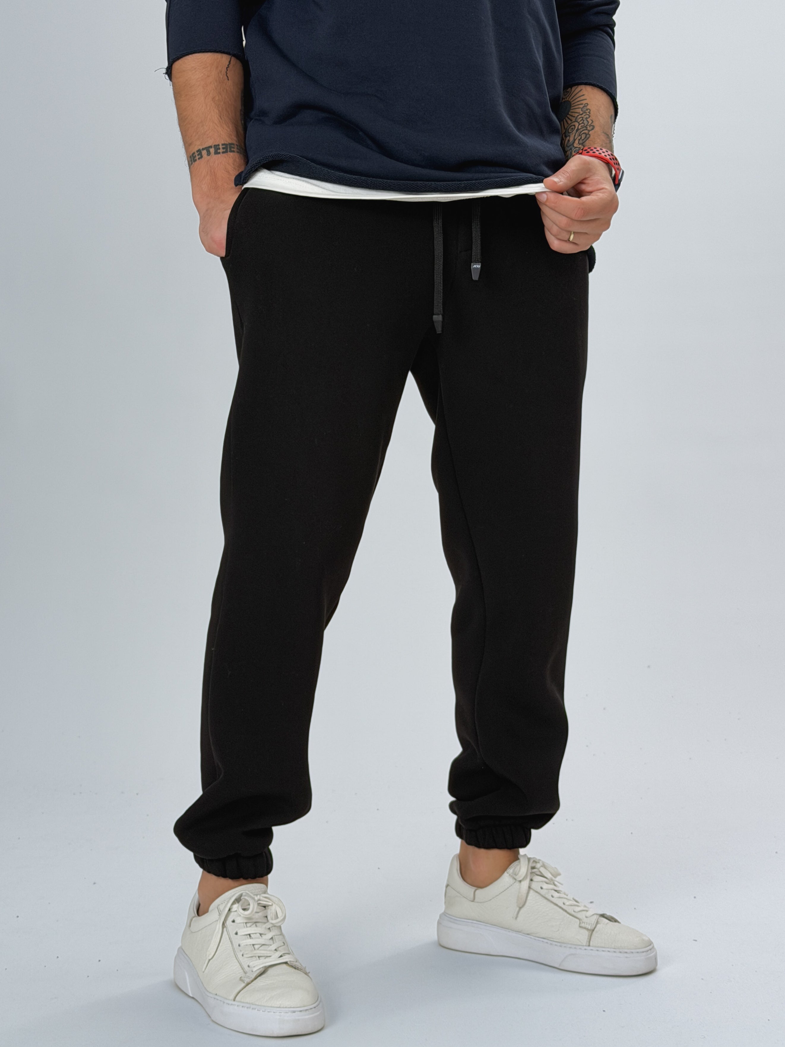 Şardonlu Siyah Erkek Jogger Eşofman COC2556