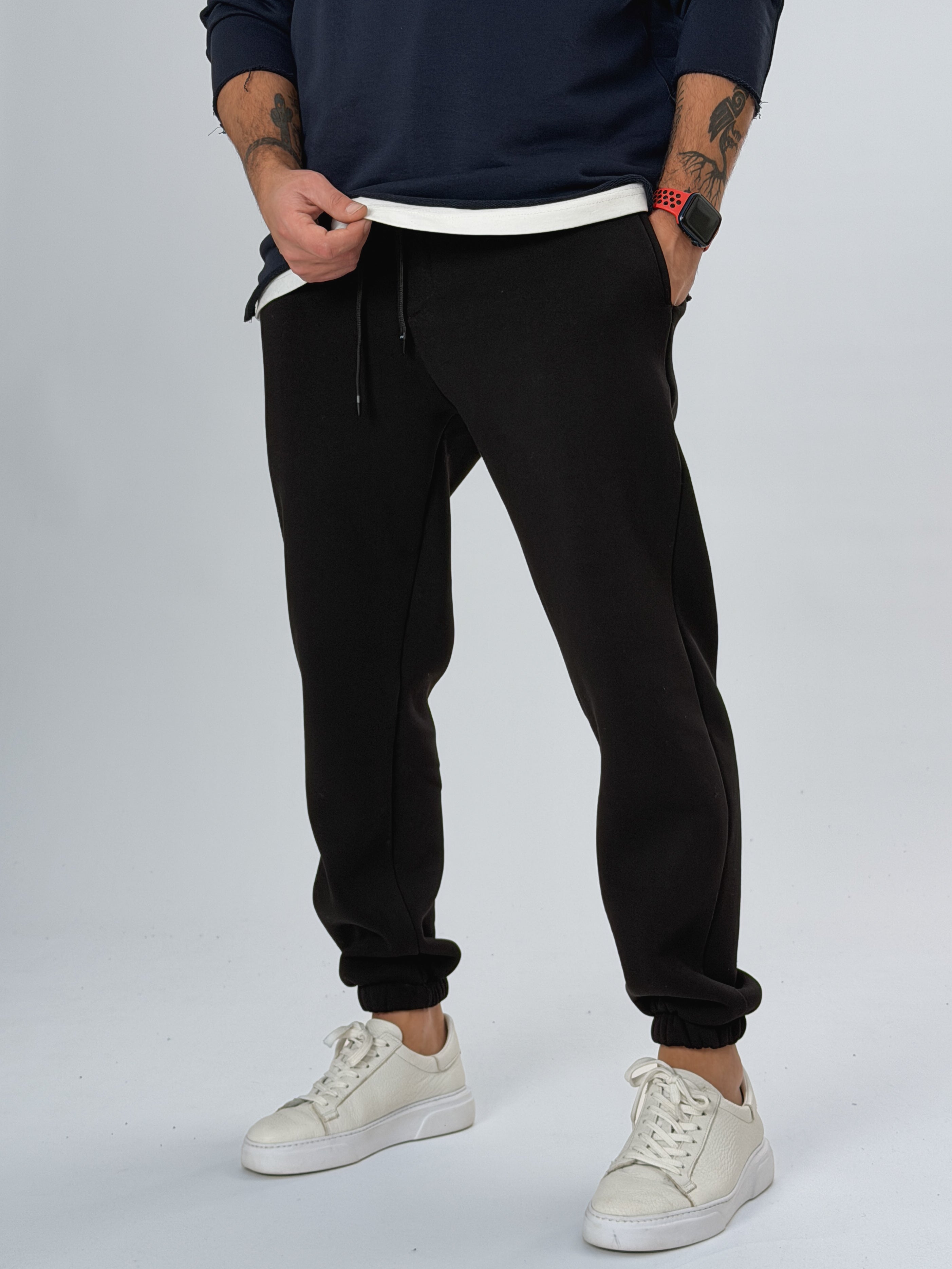 Şardonlu Siyah Erkek Jogger Eşofman COC2556