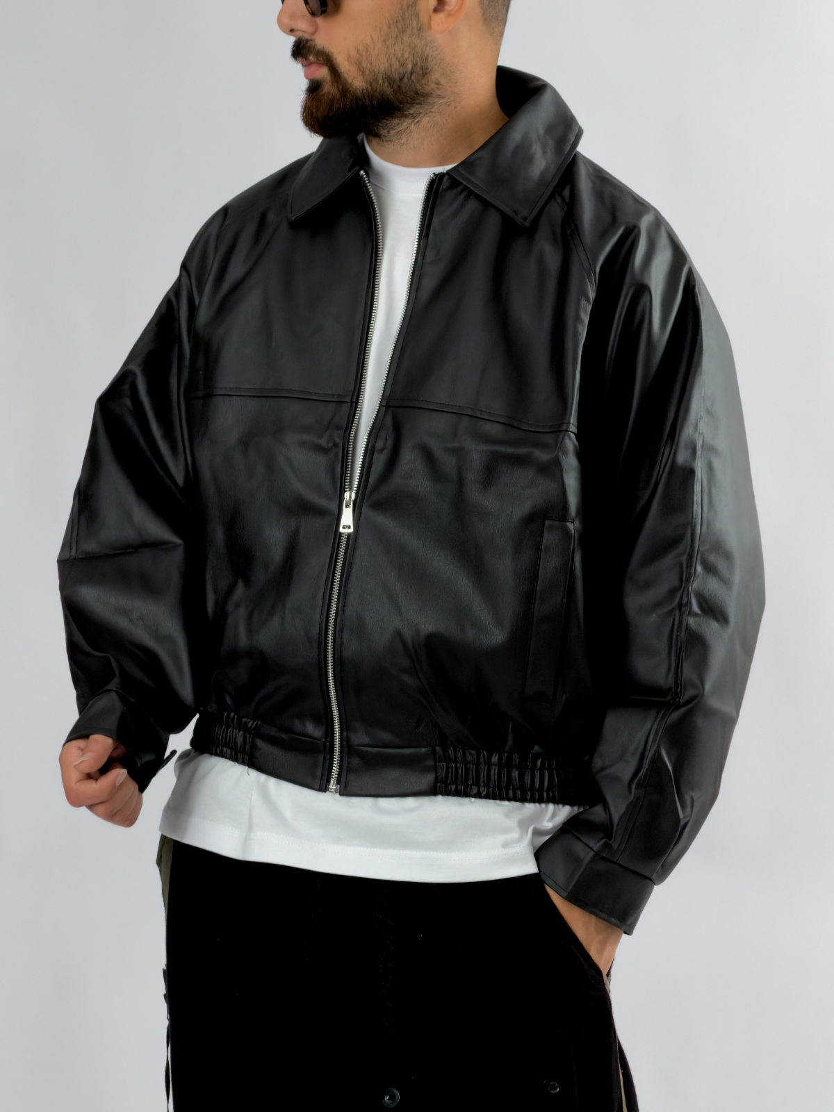 Siyah Bomber Deri Erkek Ceket COC3501