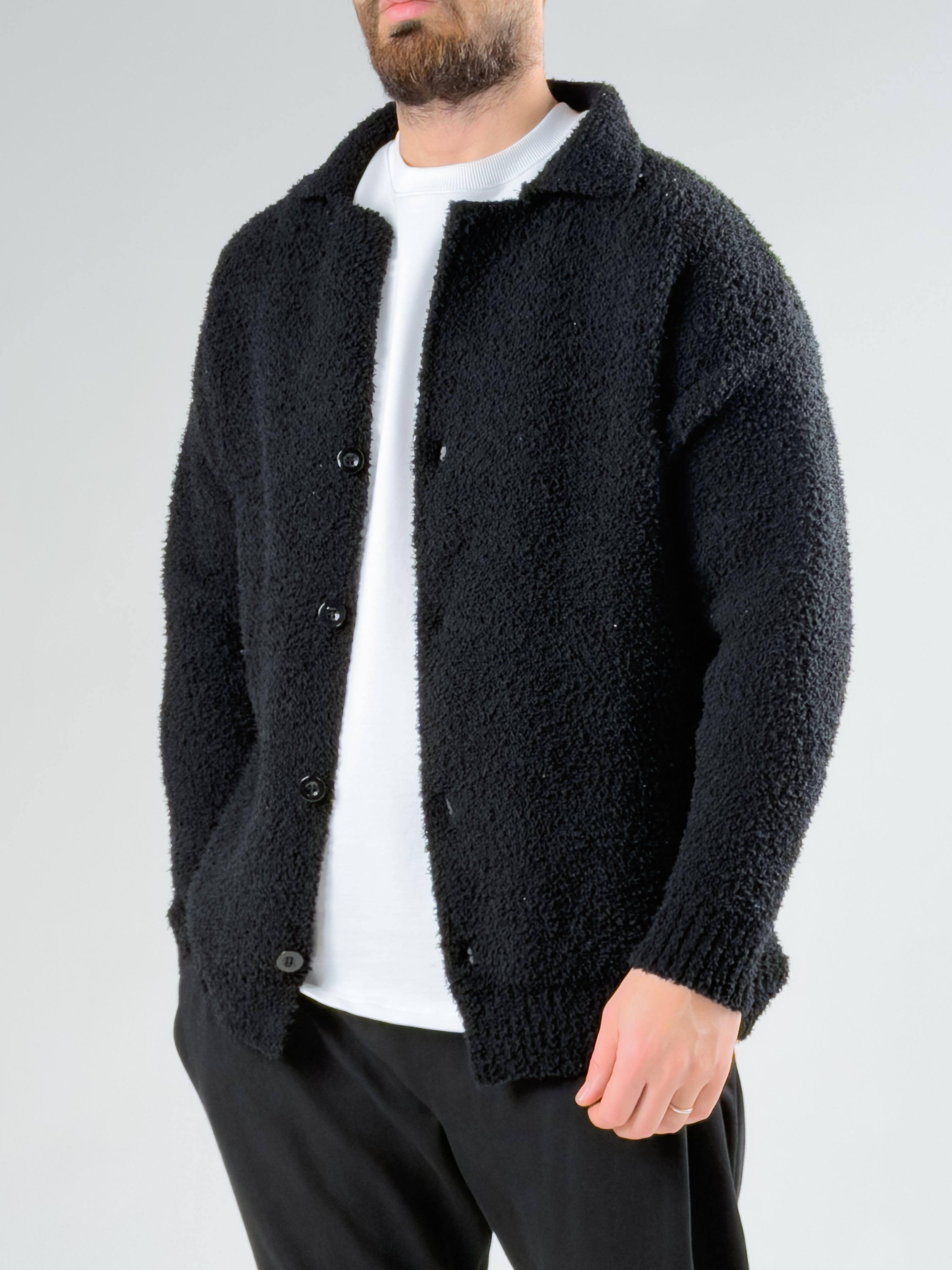 Siyah Erkek Peluş Hırka COCK0063