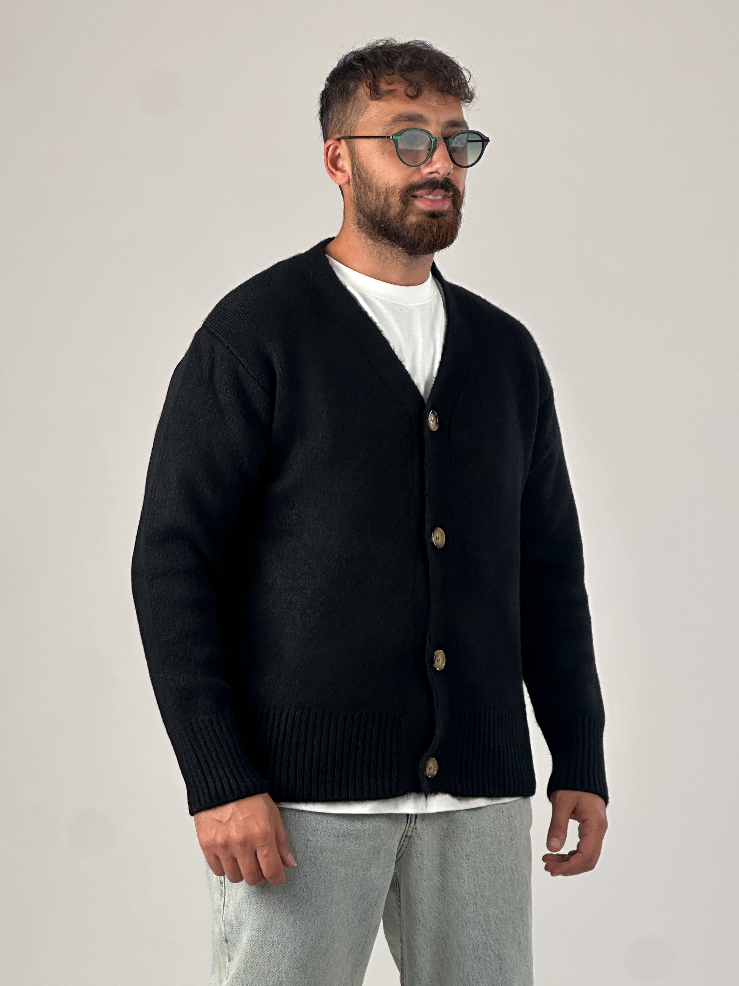 Siyah Erkek Triko Hırka COC1045