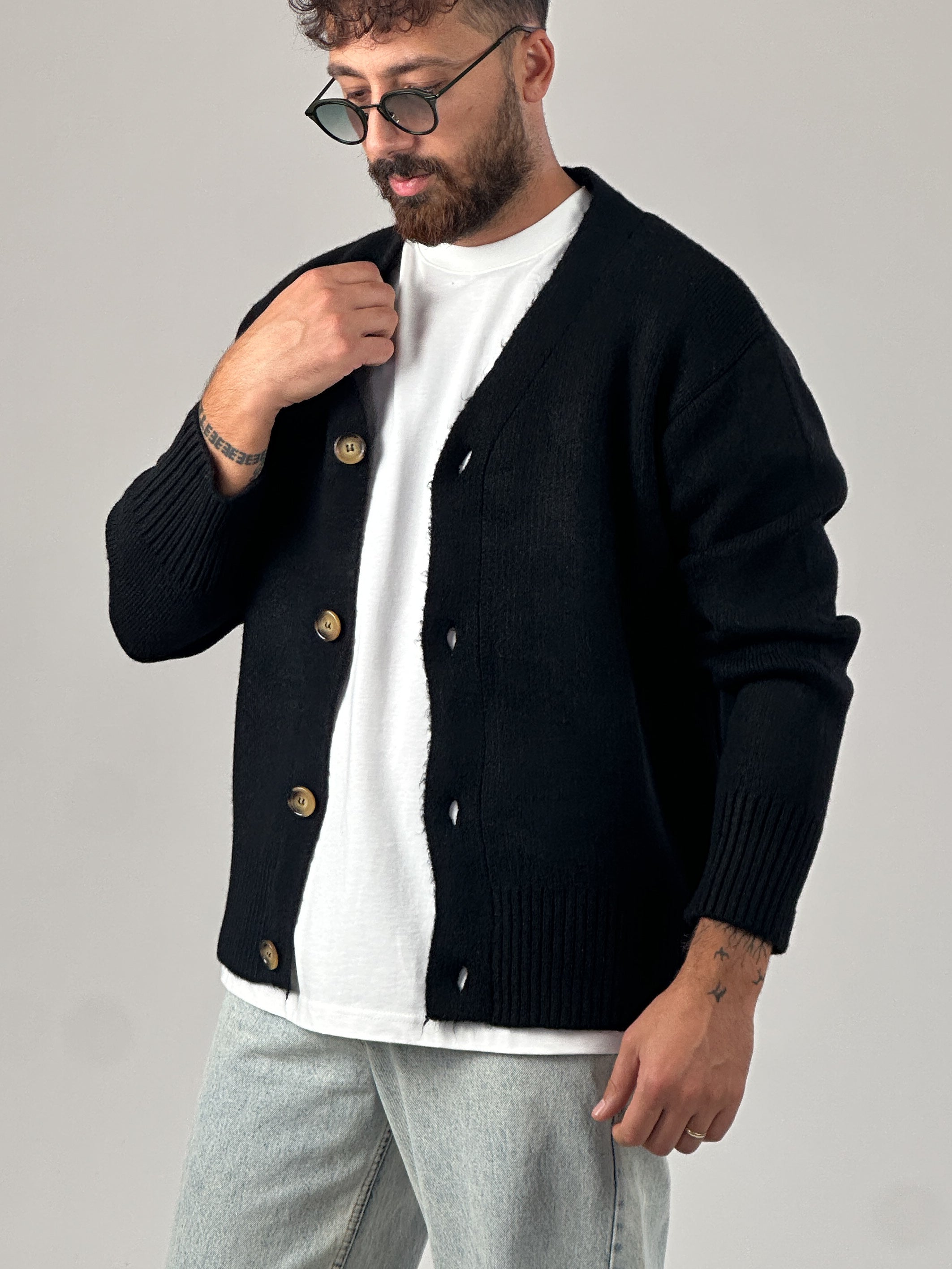 Siyah Erkek Triko Hırka COC1045