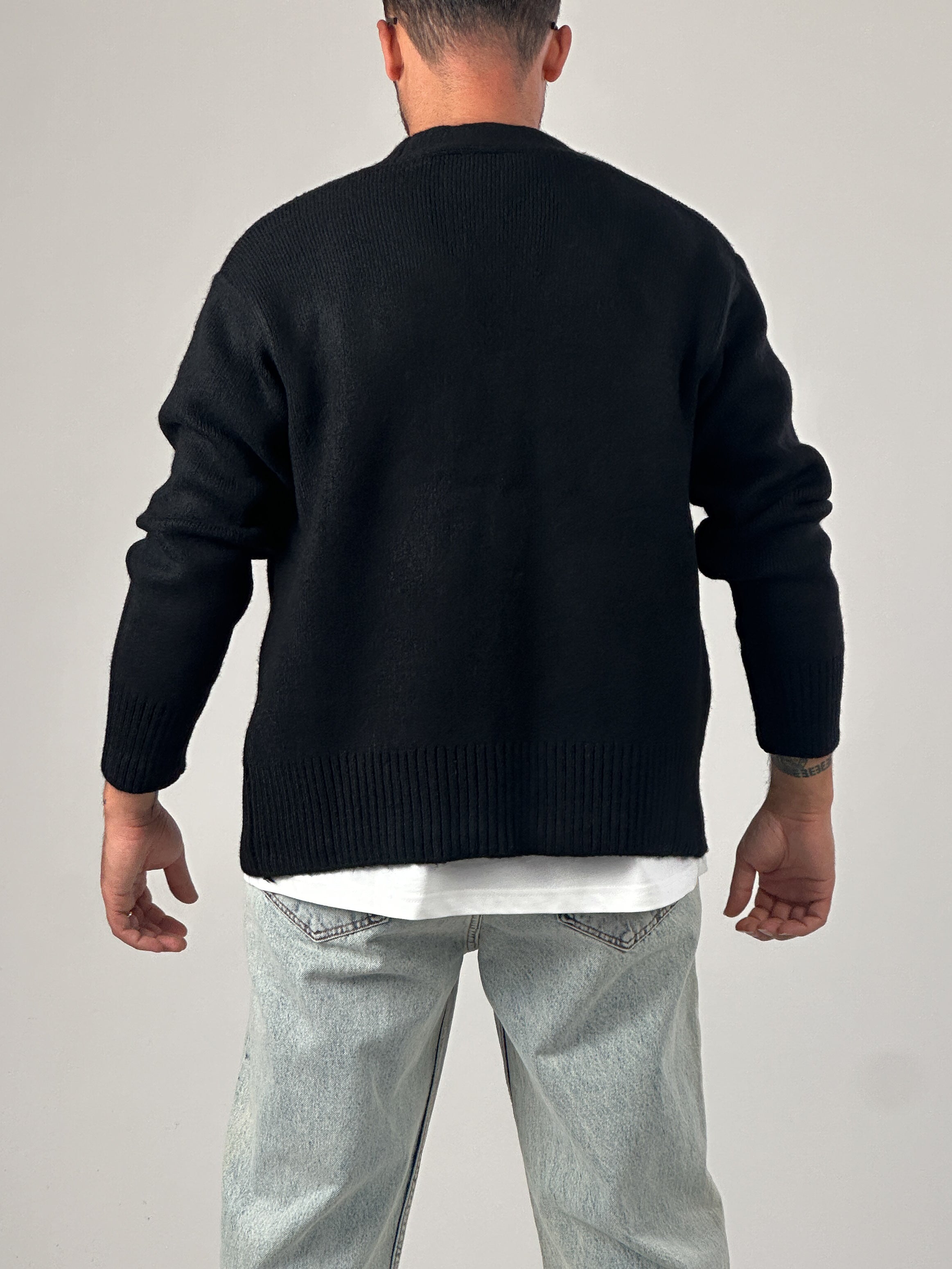 Siyah Erkek Triko Hırka COC1045